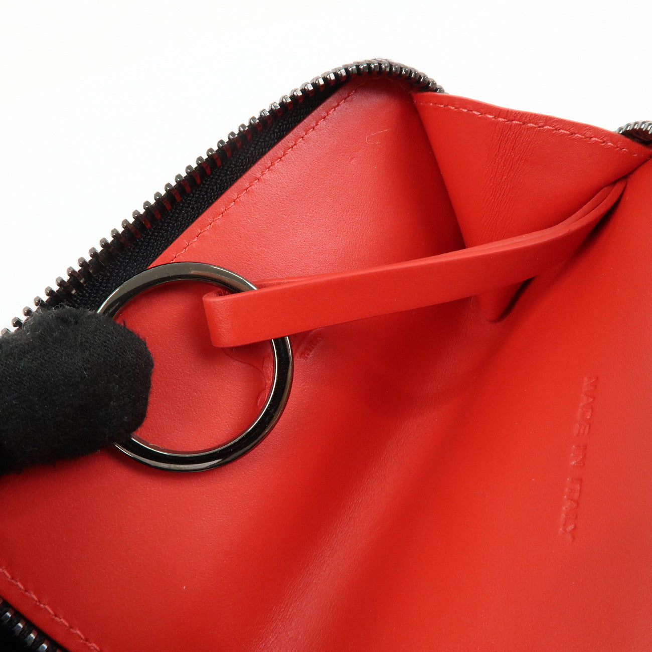Christian Louboutin Leather Panettone Studs Key Case Black