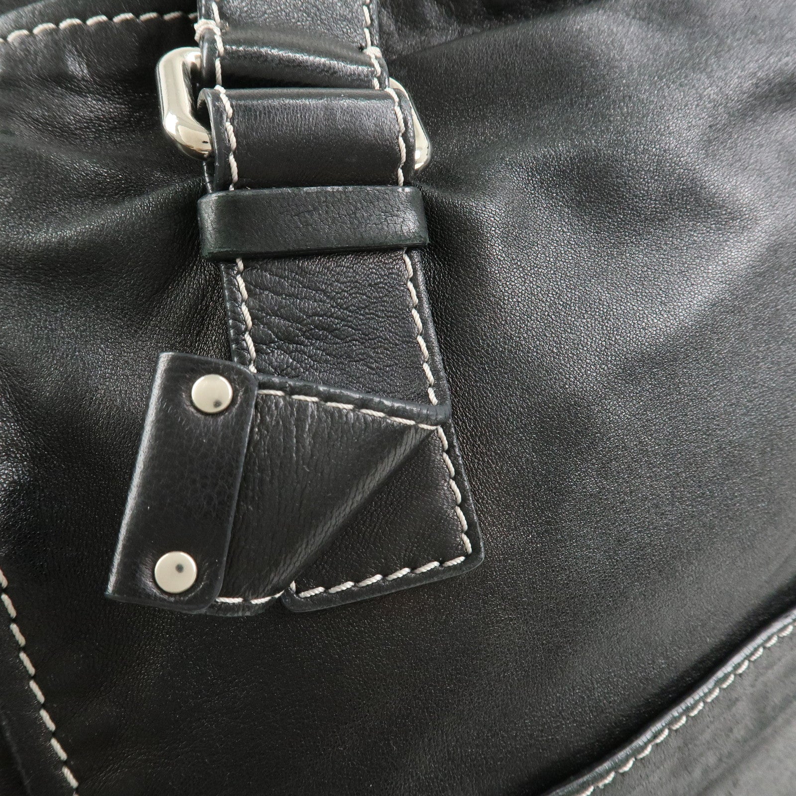 Chloe Patsy Leather Tote Bag Shoulder Bag Studs Black