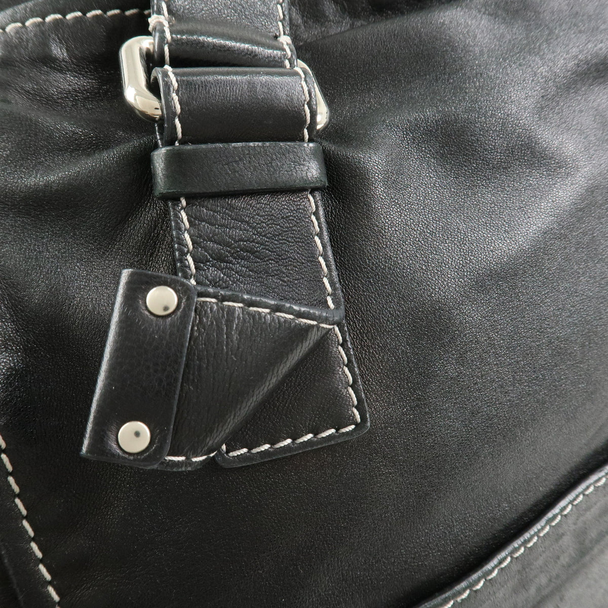 Chloe Patsy Leather Tote Bag Shoulder Bag Studs Black