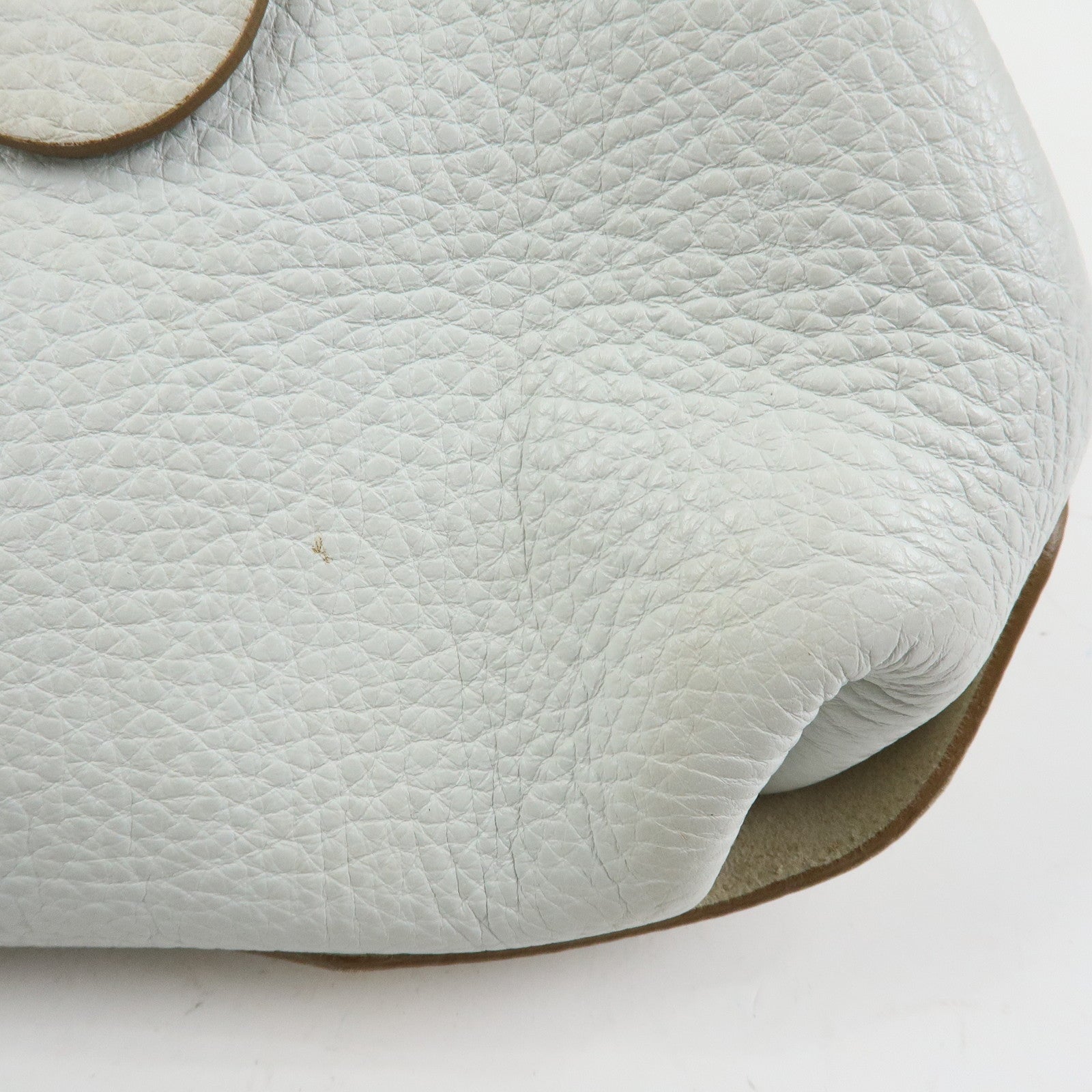 Ferragamo Logo Leather Tote Bag Hand Bag Shoulder Bag White