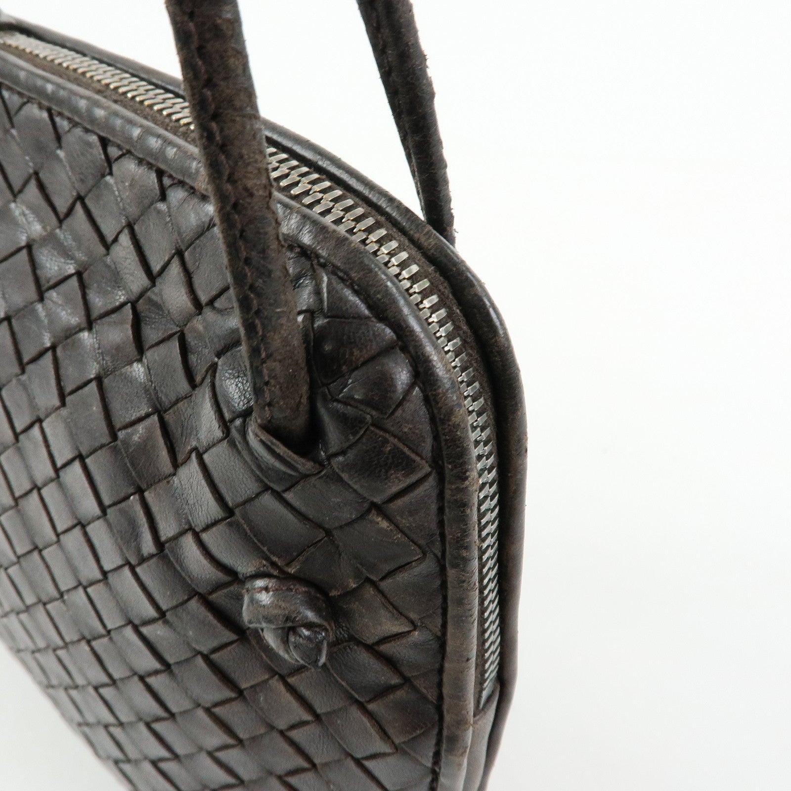BOTTEGA VENETA Intrecciato Nodini Leather Shoulder Bag Brown 245354