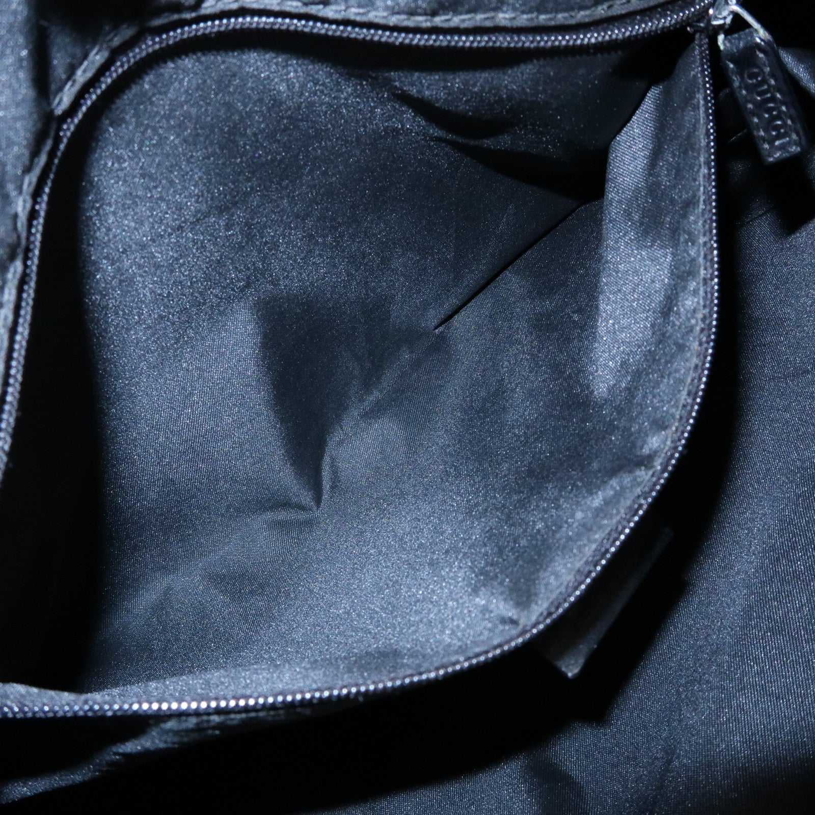GUCCI Front Pocket GG Nylon Leather Shoulder Bag Black 001・3380