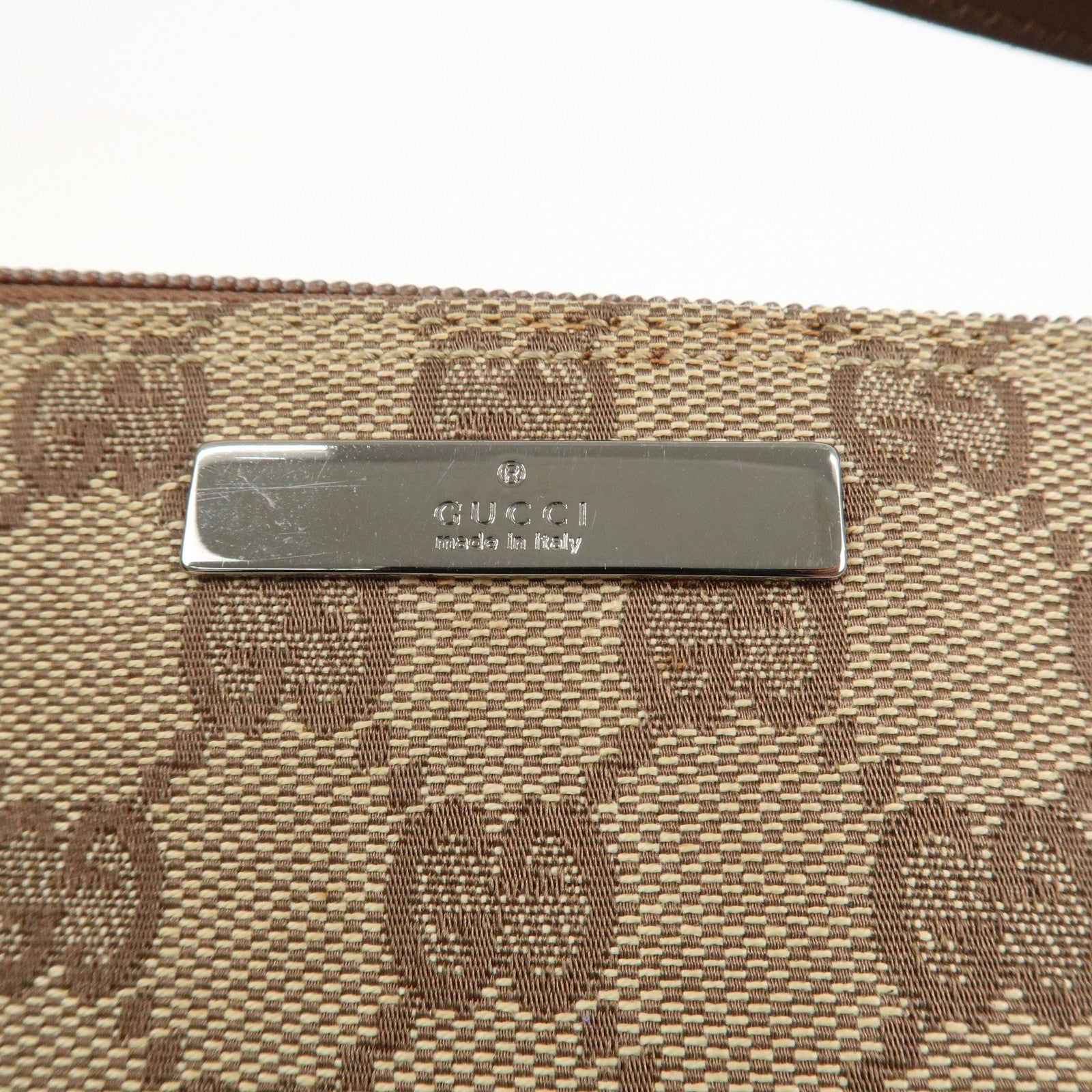 GUCCI Boat Bag GG Canvas Leather Hand Bag Brown 07198