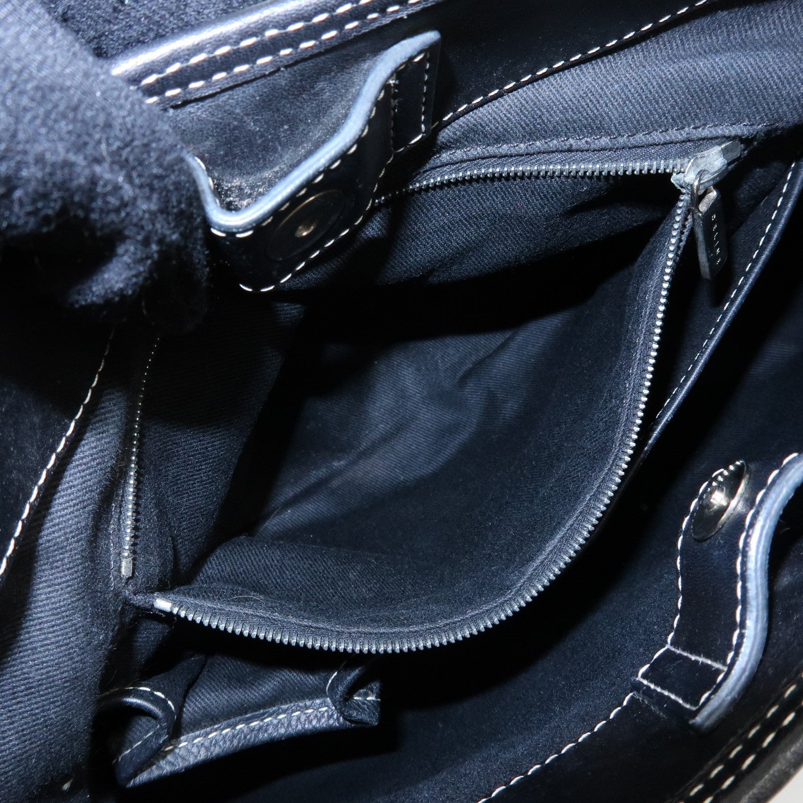CELINE Macadam Canvas Leather Shoulder Bag Hand Bag Black