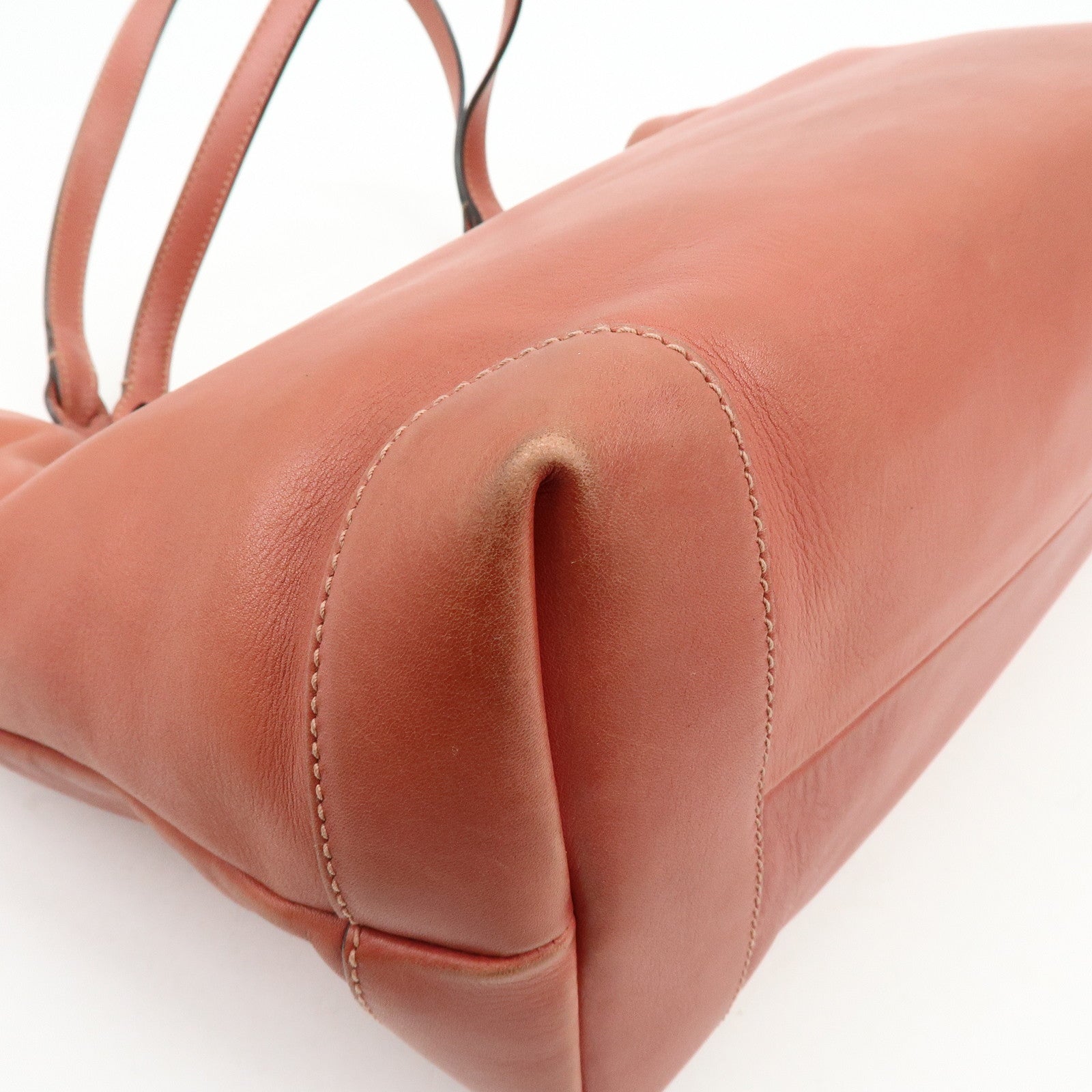 GUCCI Logo Leather Tote Bag Shoulder Bag Hand Bag Rose Pink 247209