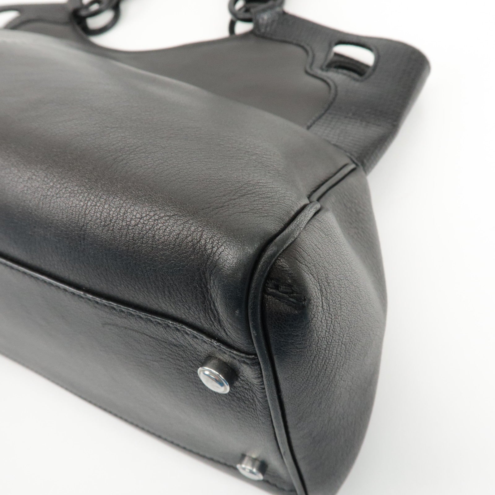 Cartier Must Line Leather Marcello Hand Bag Black Used