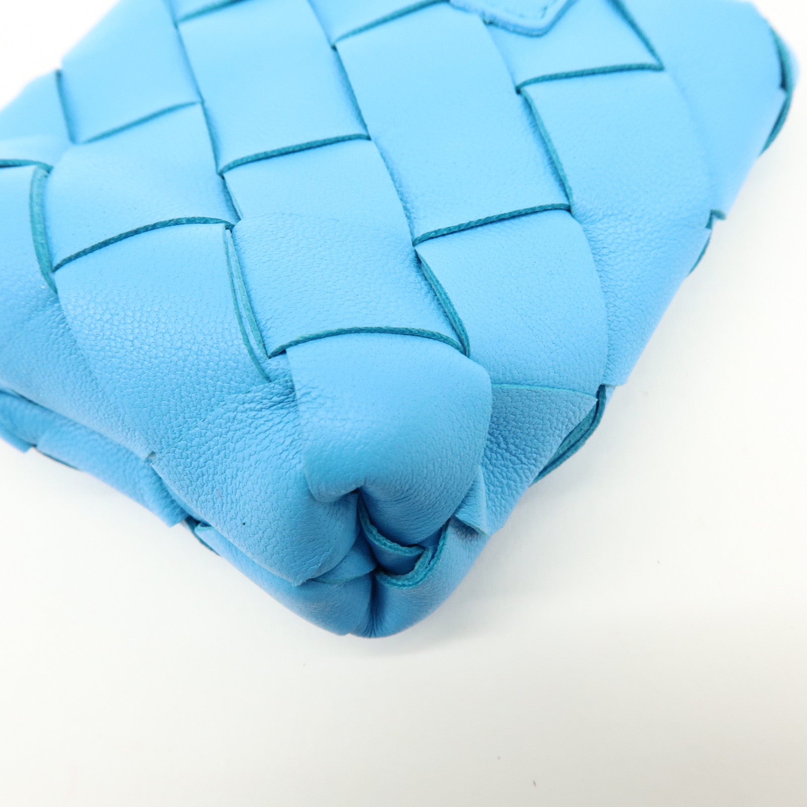 BOTTEGA VENETA Intrecciato Nappa Leather Bag Charm Light Blue