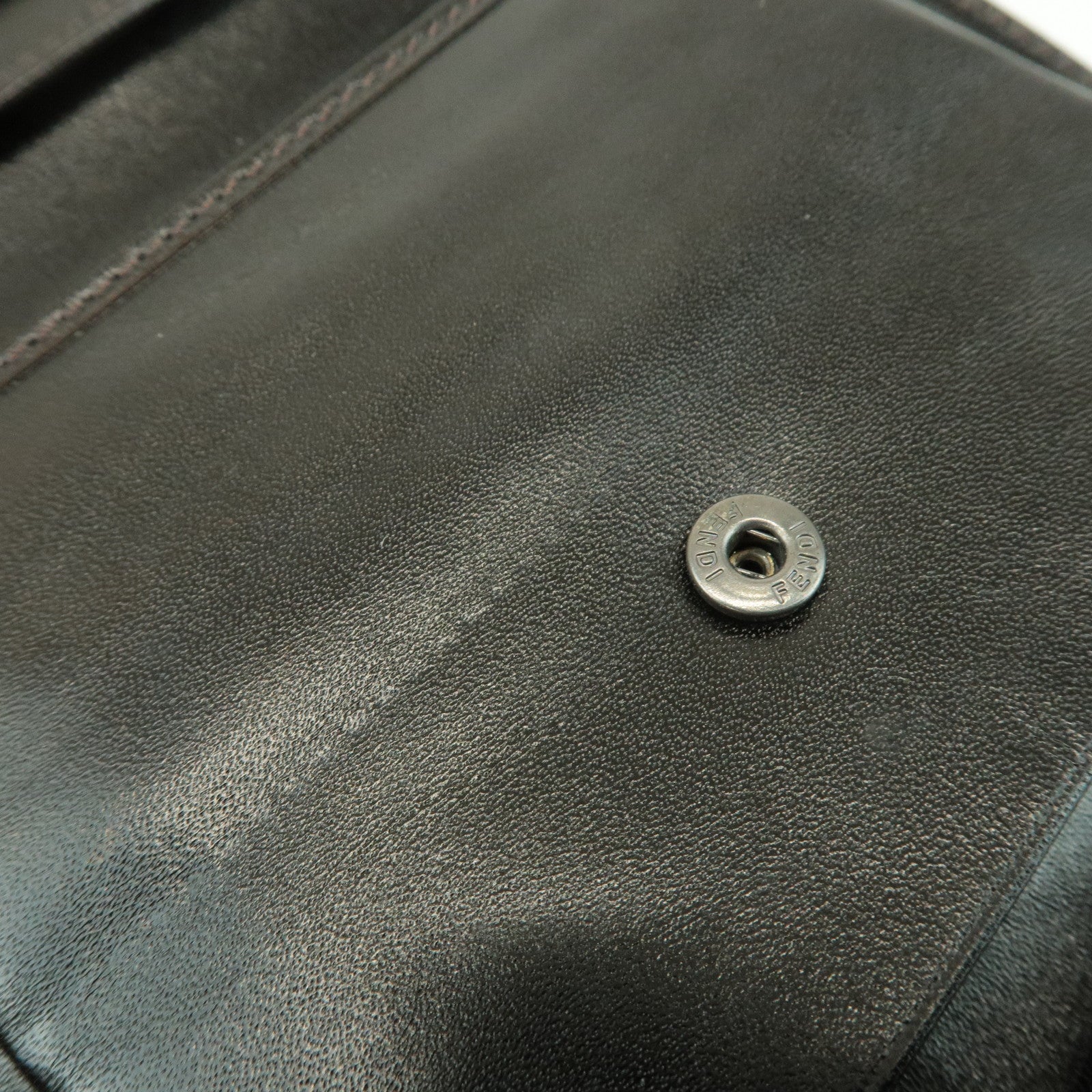 FENDI Zucchino Canvas Leather Tri-fold Wallet Beige Brown 8M0023 Used