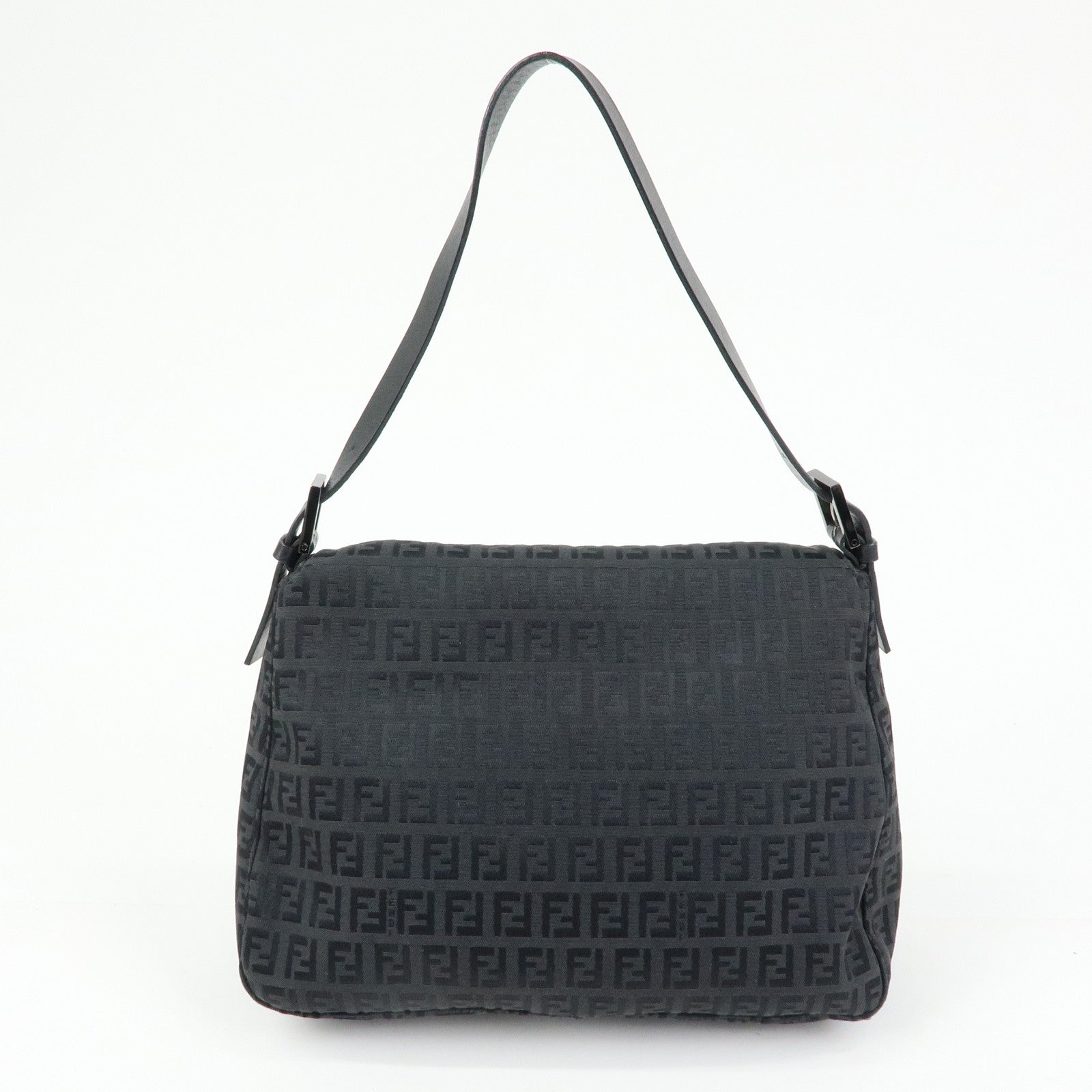 FENDI Zucchino Mamma Baguette Nylon Leather Shoulder Bag 8BR001