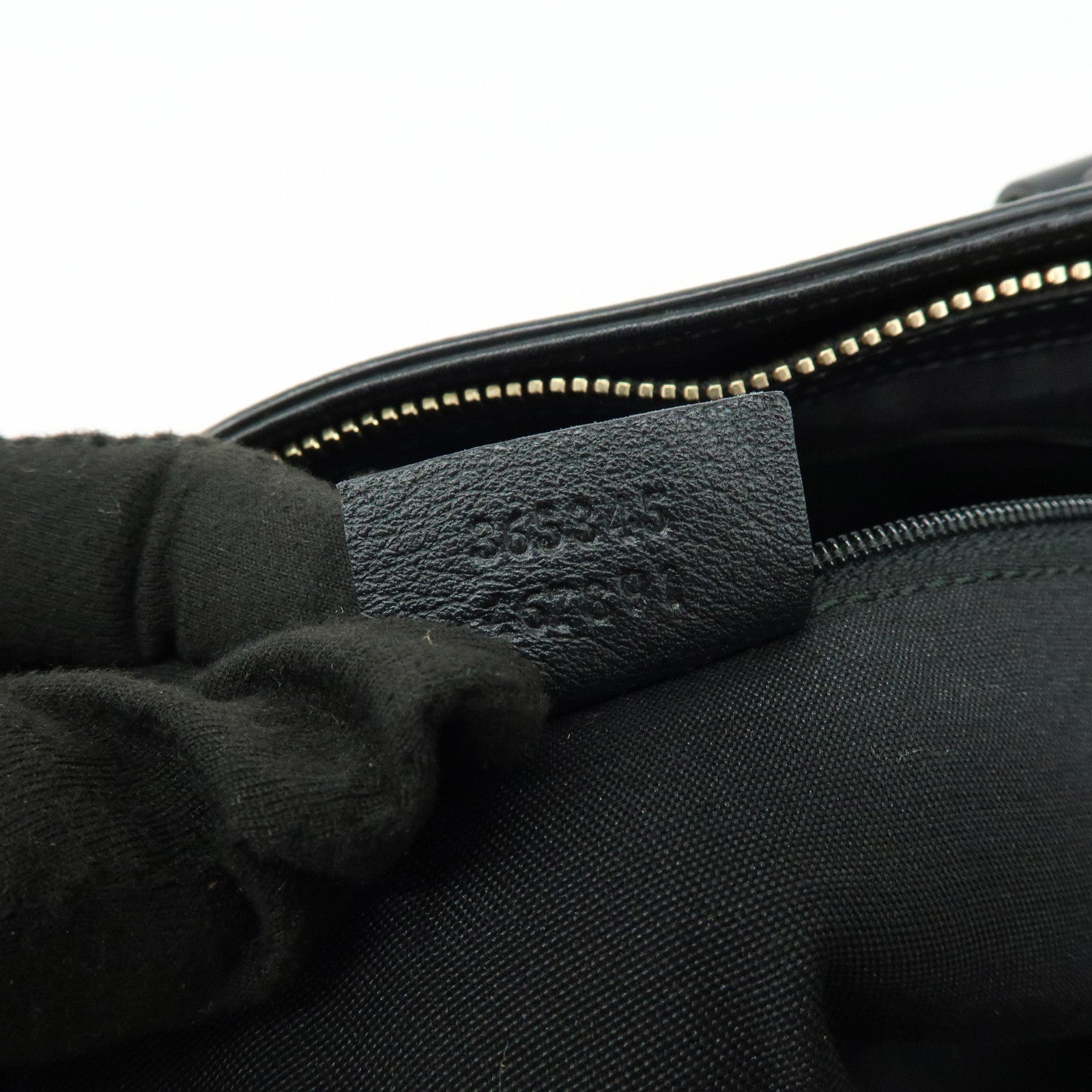 GUCCI Bamboo Leather 2Way Bag Tote Bag Shoulder Bag Black 365345