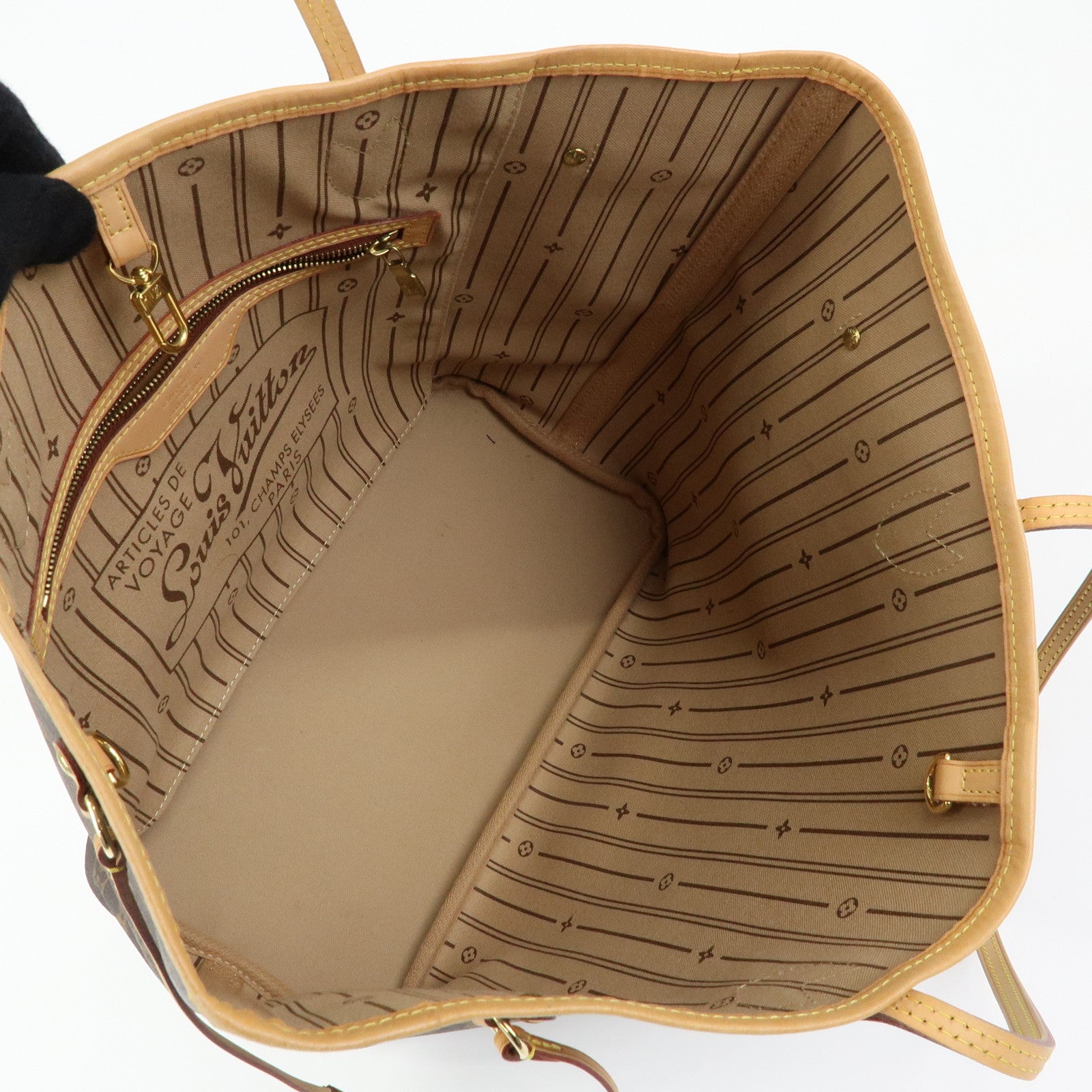 Louis Vuitton Monogram Neverfull MM Tote Shoulder Bag Brown M40156