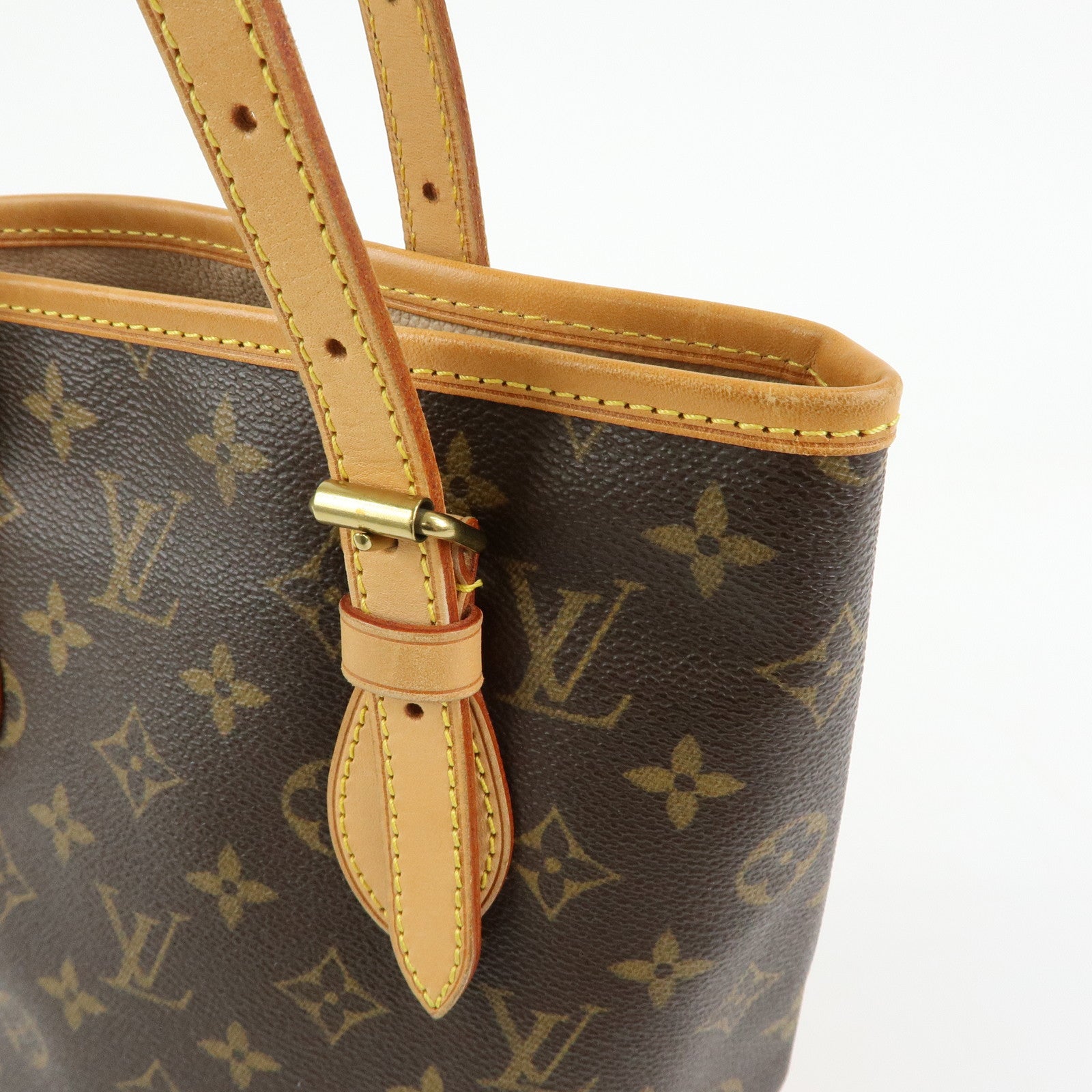 Louis Vuitton Monogram Canvas Bucket PM Hand Bag Brown M42238