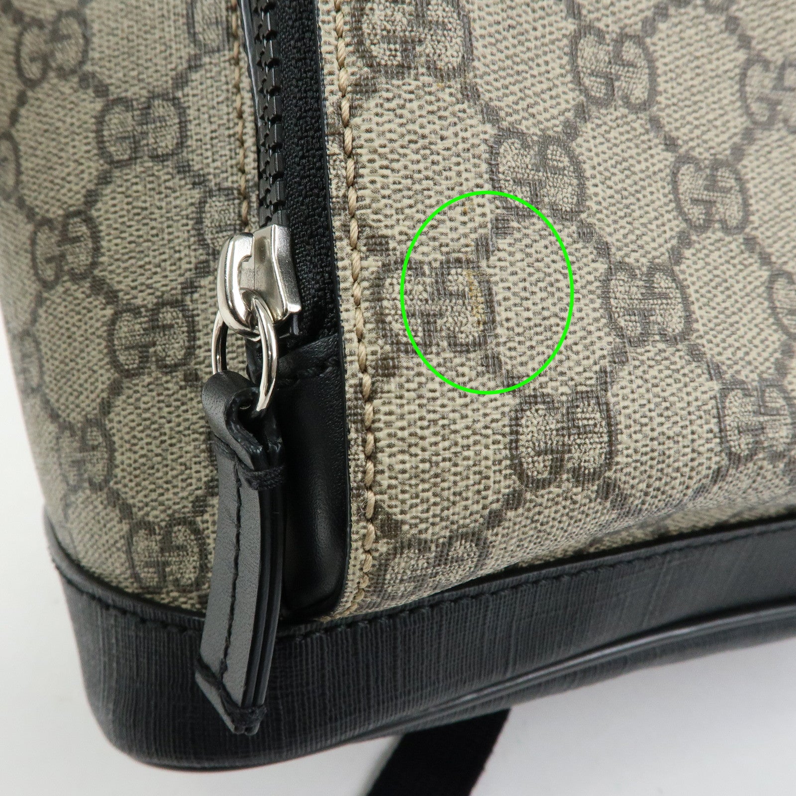GUCCI GG Supreme Leather Backpack Rucksack Beige Black 429020