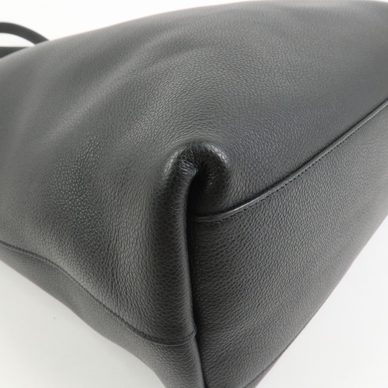 SAINT LAURENT PARIS Leather Tote Bag Hand Bag Black 676657