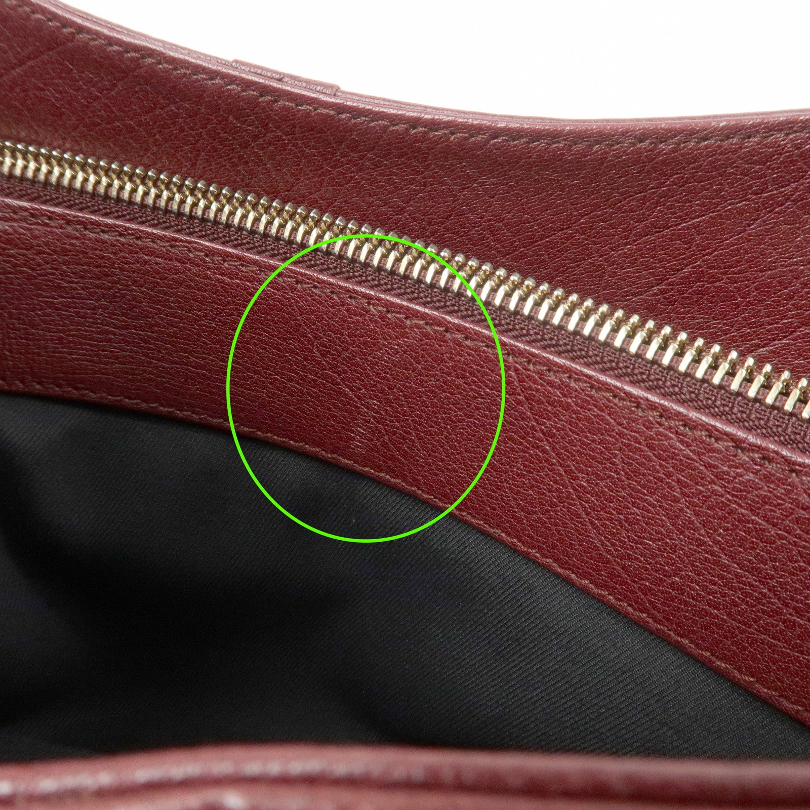 BVLGARI Chandra Leather Shoulder Bag Hand Bag Bordeaux