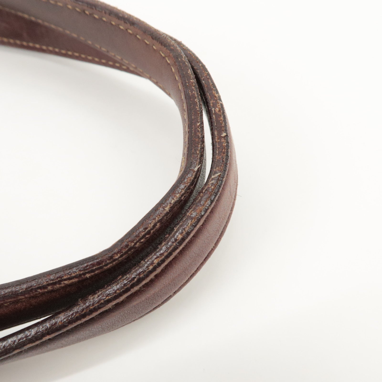 PRADA Triangle Logo Jacquard Leather 2Way Bag Tote Bag Brown Used