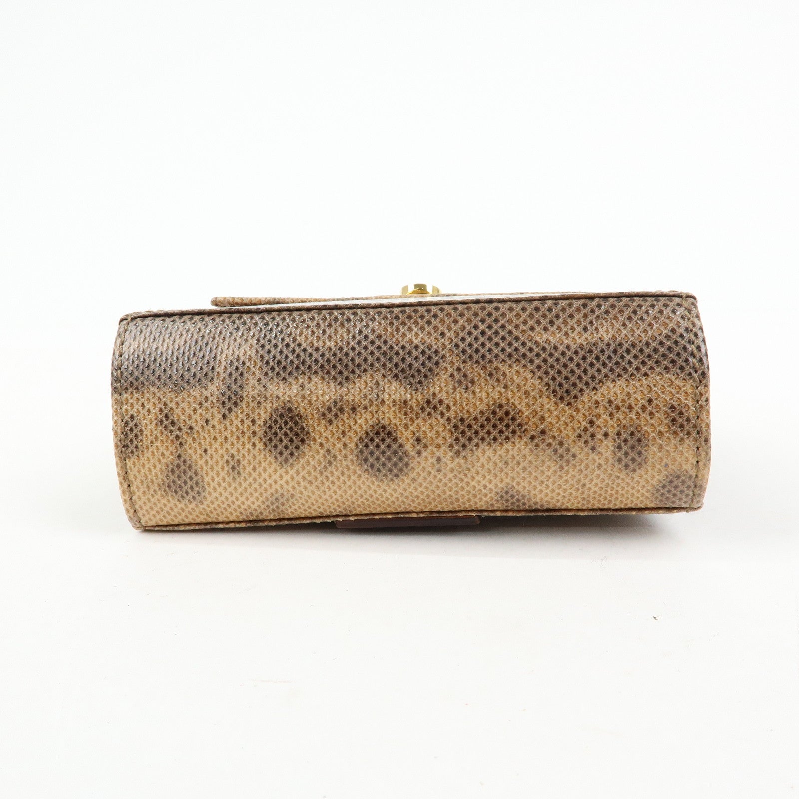 Ferragamo Gancini Embossed Leather 2Way Mini Shoulder Bag Brown