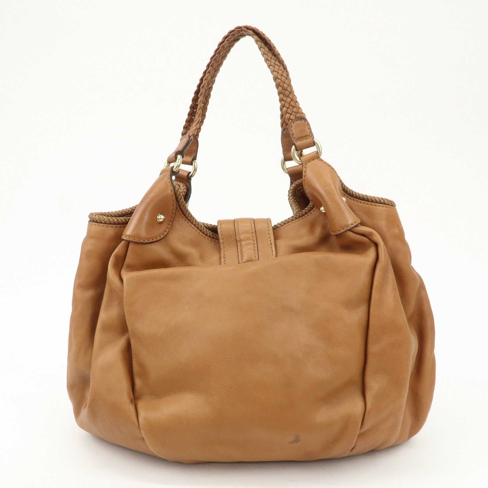 GUCCI Marrakech Leather Shoulder Bag Hand Bag Brown 257029 Used