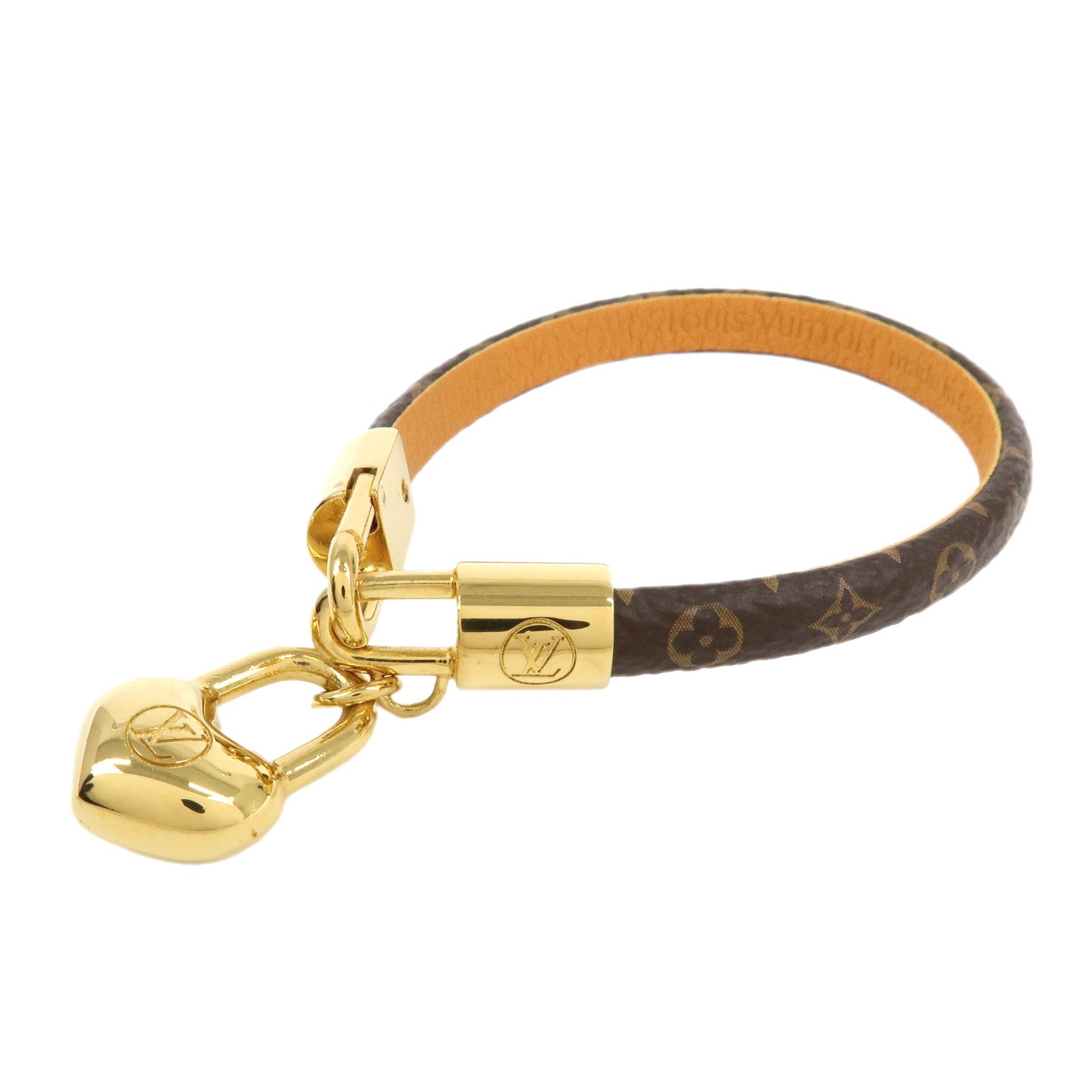 Louis Vuitton Monogram Bracelet Crazy In Lock Size 17 Brown M6451