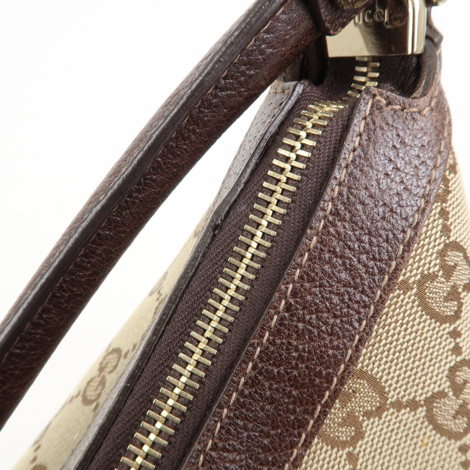 GUCCI Front Pocket Shoulder Bag Hand Bag Brown 153025