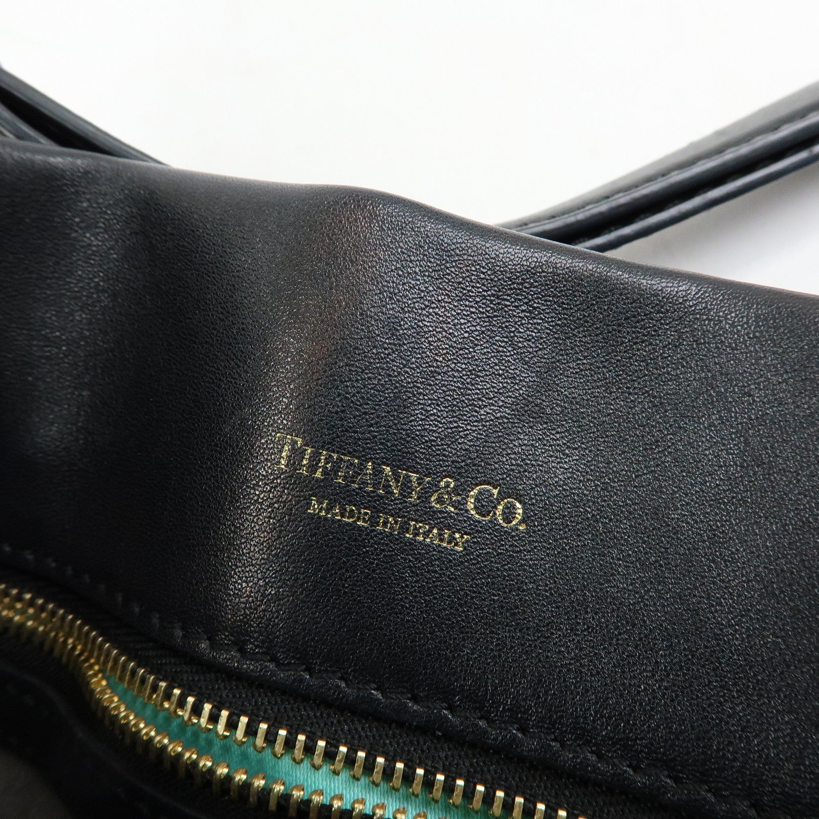 Tiffany & Co Logo Leather Shoulder Bag Crossbody Bag Black