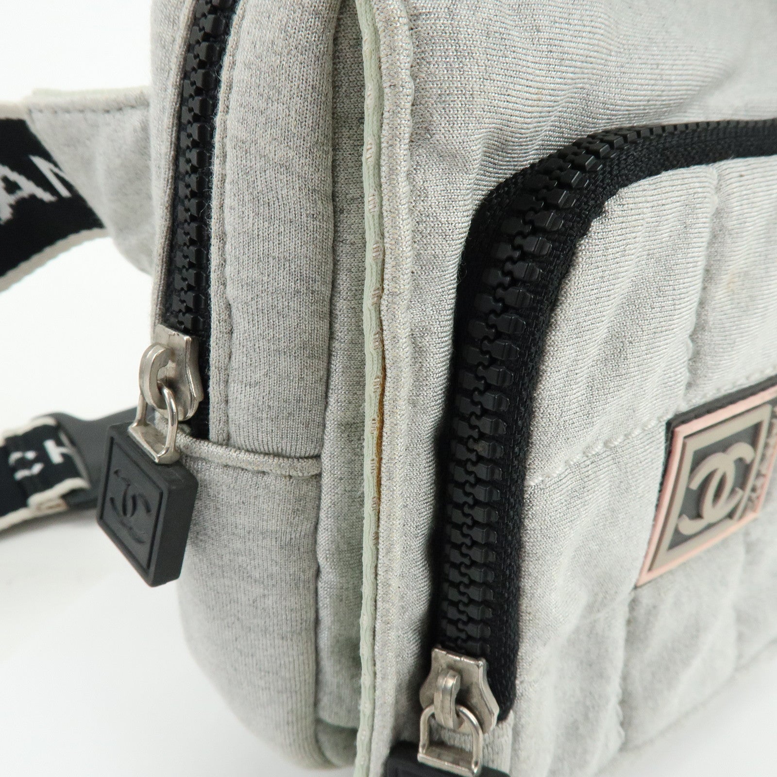 CHANEL CHANEL Sports COCO Mark Canvas Waist Bag Body Bag Gray