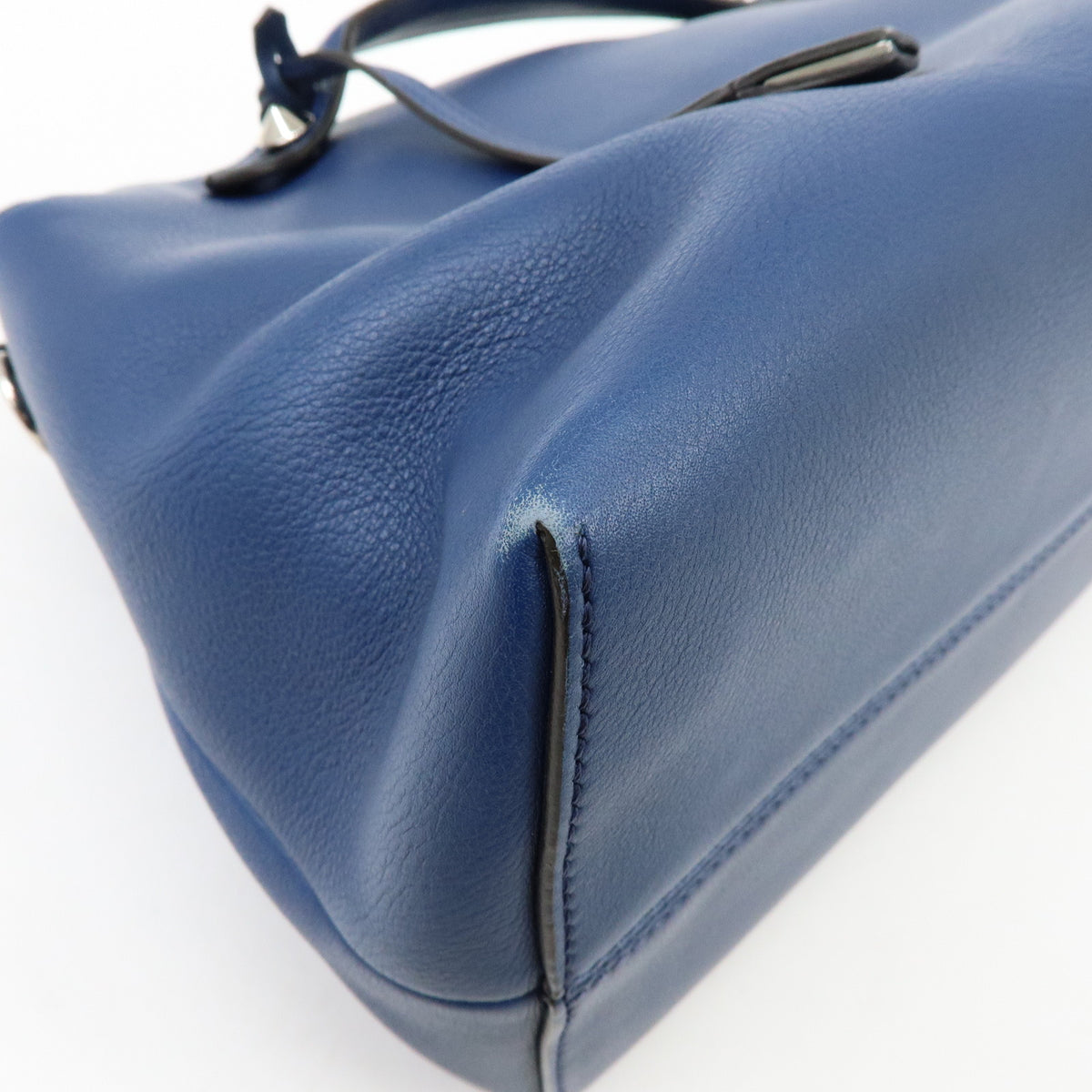 FENDI By The Way Leather 2Way Bag Hand Bag Shoulder Bag Blue 8BL124