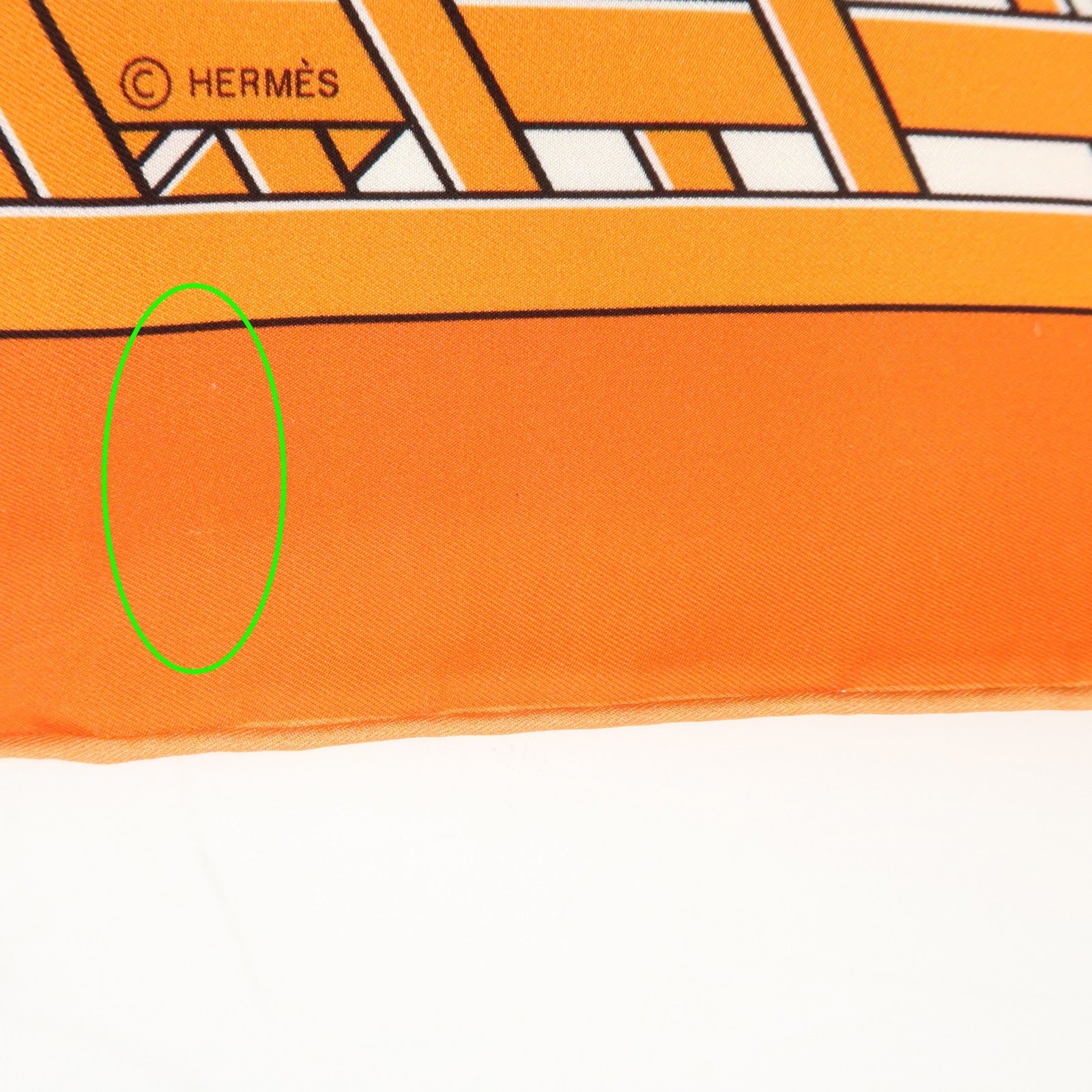 HERMES Carre 90 Silk 100% Scarf MASAN&MASAN Orange