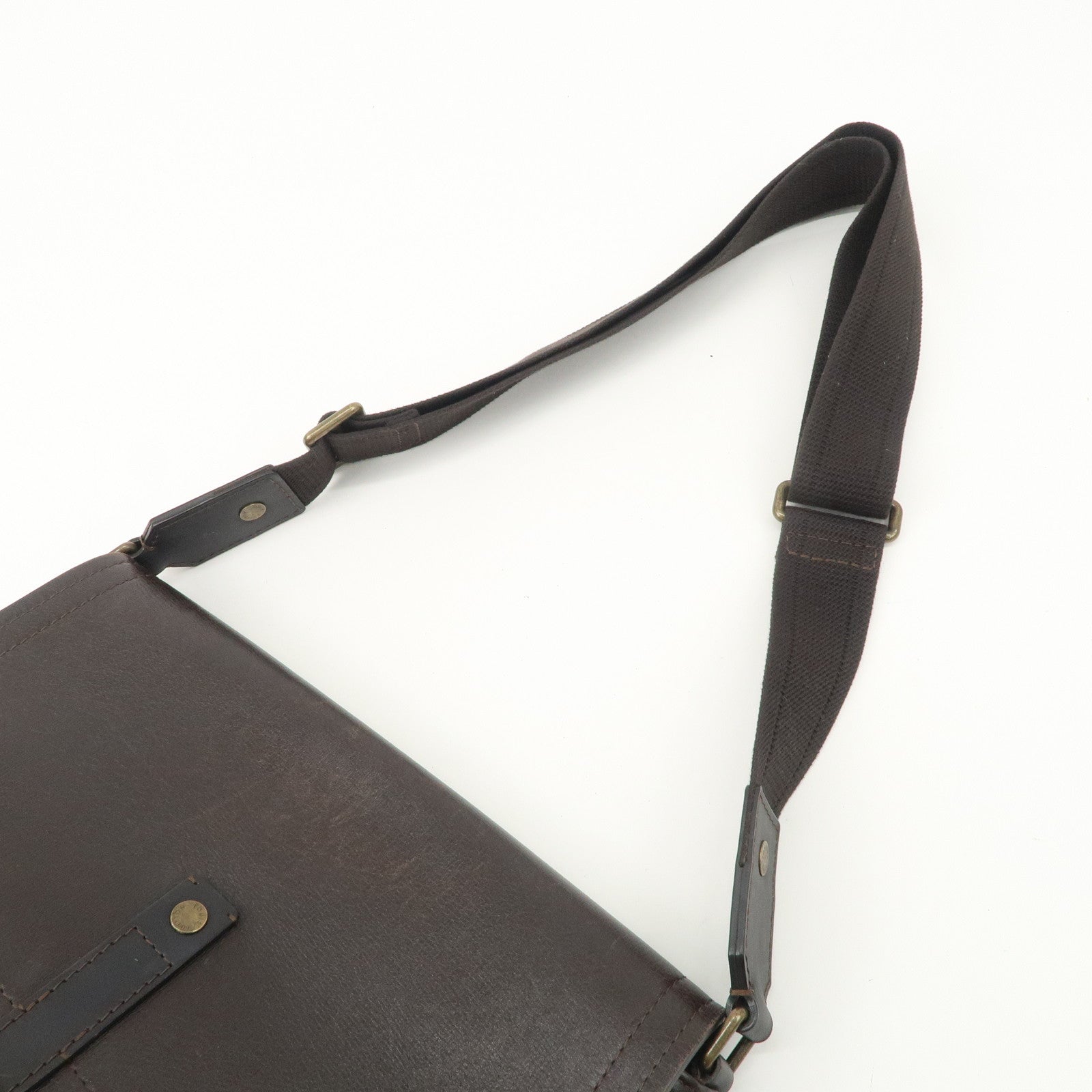 Louis Vuitton Utah Leather Ohama Style Shoulder Bag Cafe M92994 Used