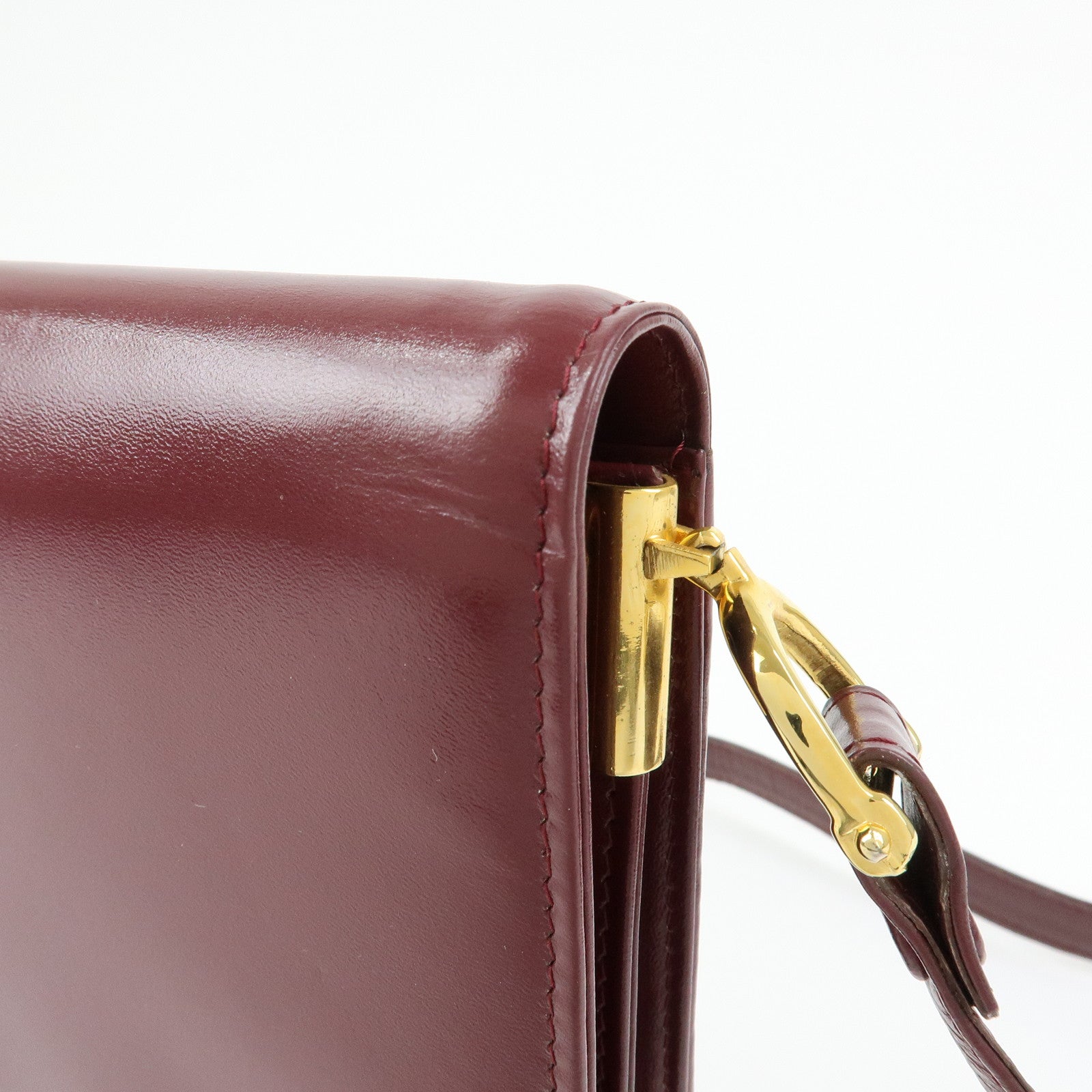 Cartier Must de Cartier Leather Shoulder Bag Crossbody Bag Bordeaux