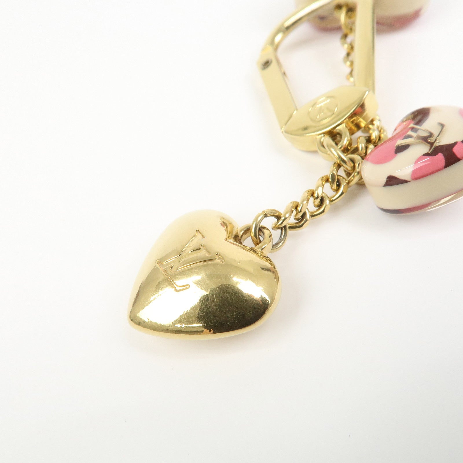 Louis Vuitton Porte Cles Leopard Bag Charm Blanc Corail M66263