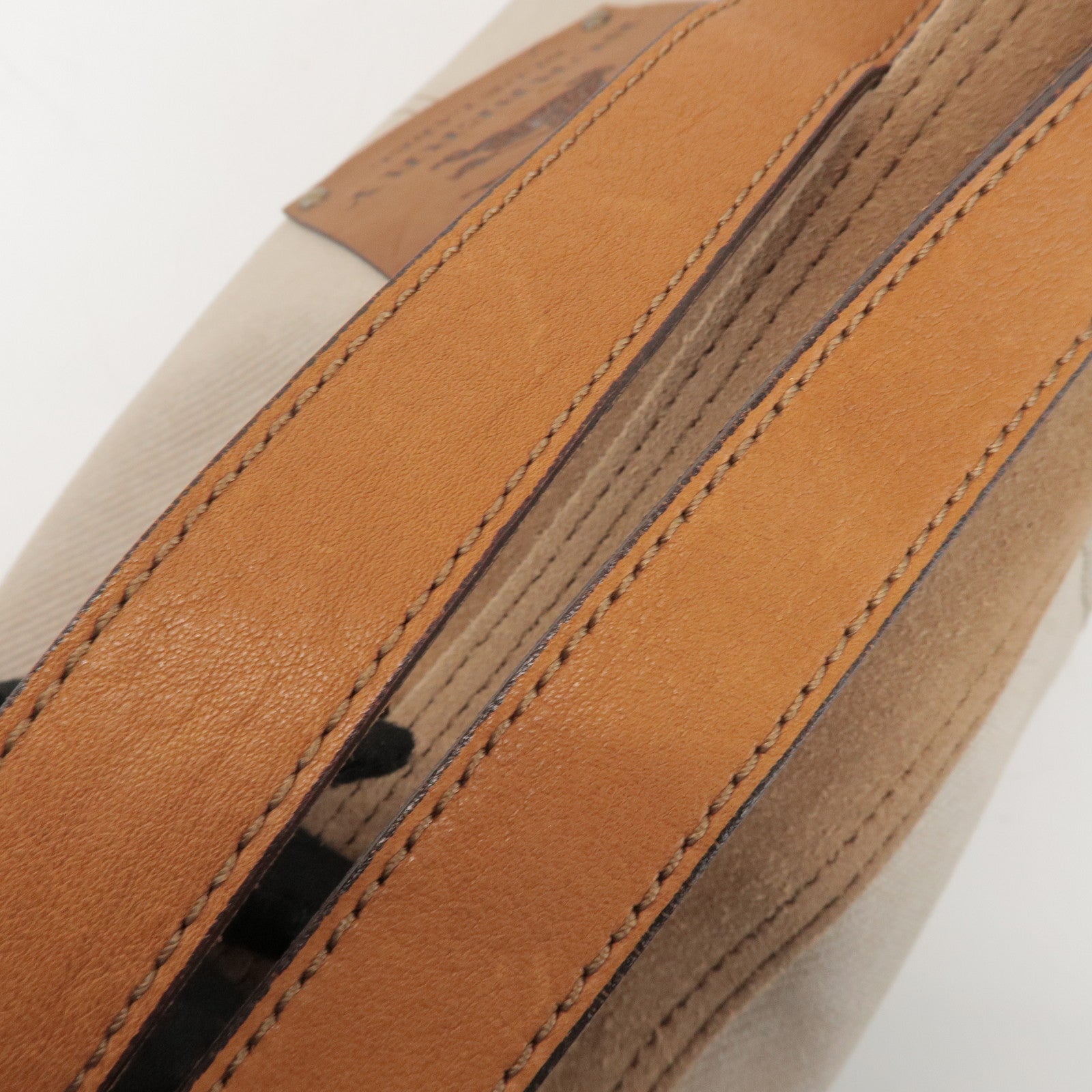 BURBERRY Blue Label Canvas Suede Leather Tote Bag Natural Brown