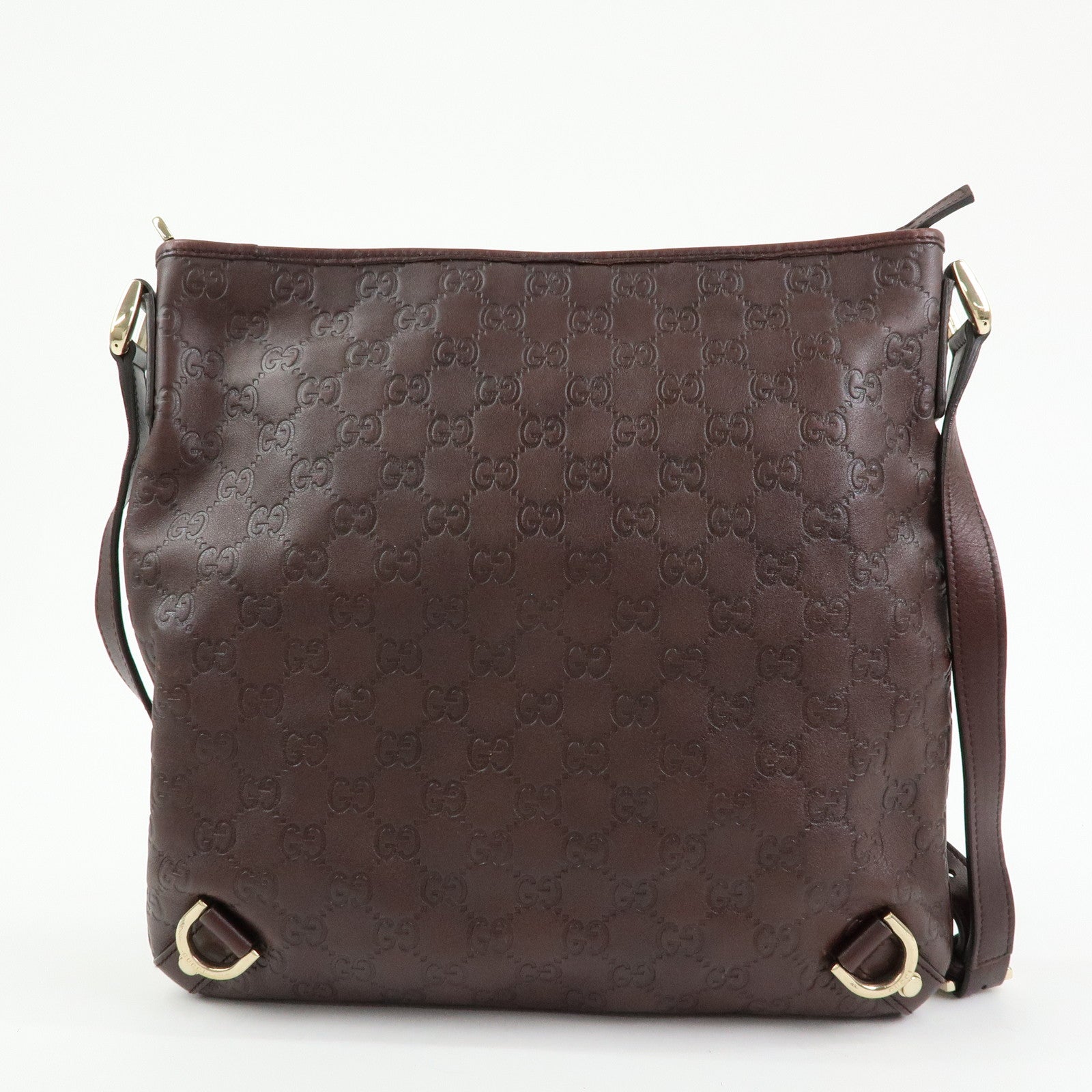 GUCCI Abbey Guccissima Leather Shoulder Bag Dark Brown 131326
