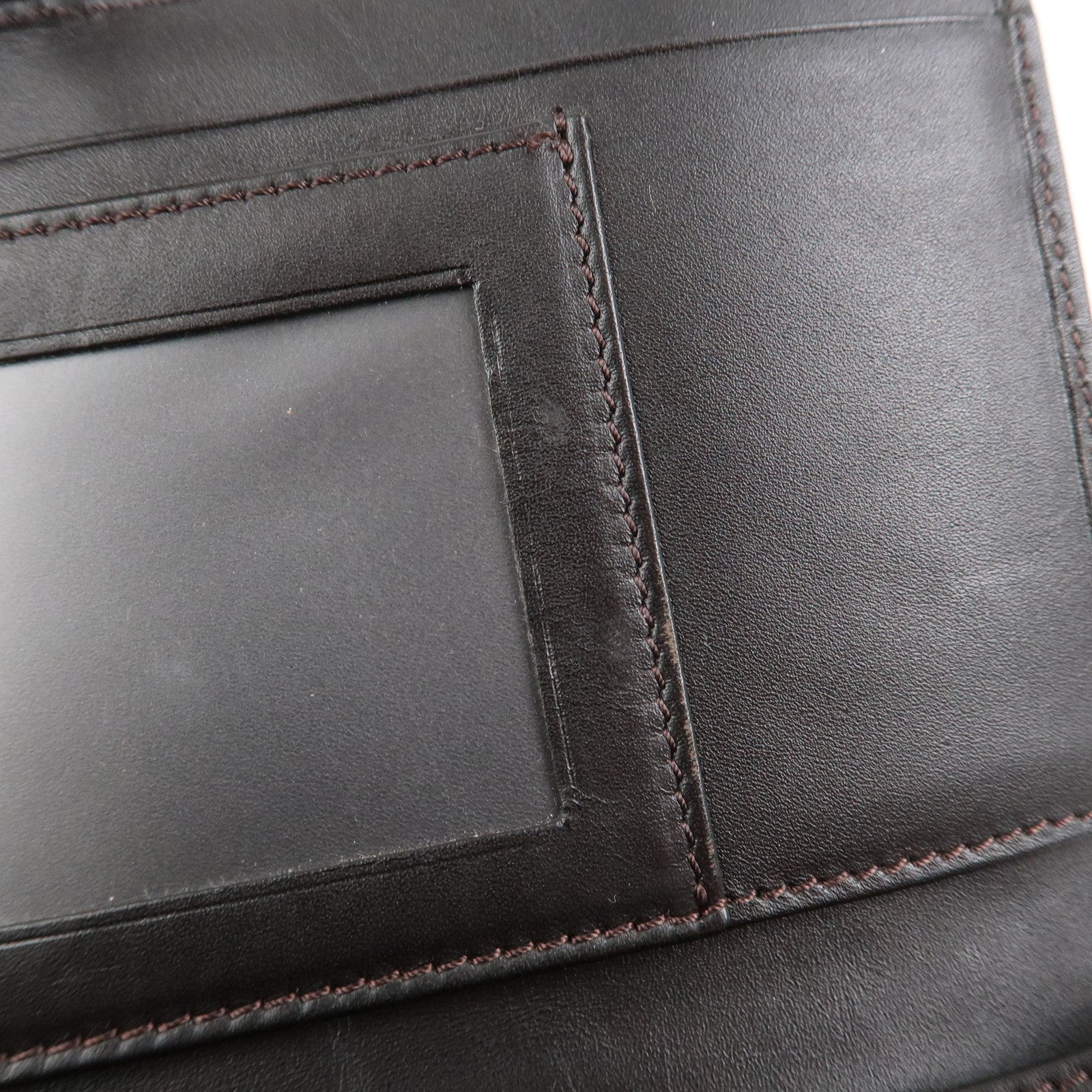 FENDI Canvas Leather Bi-fold Long Wallet Brown 8M0112