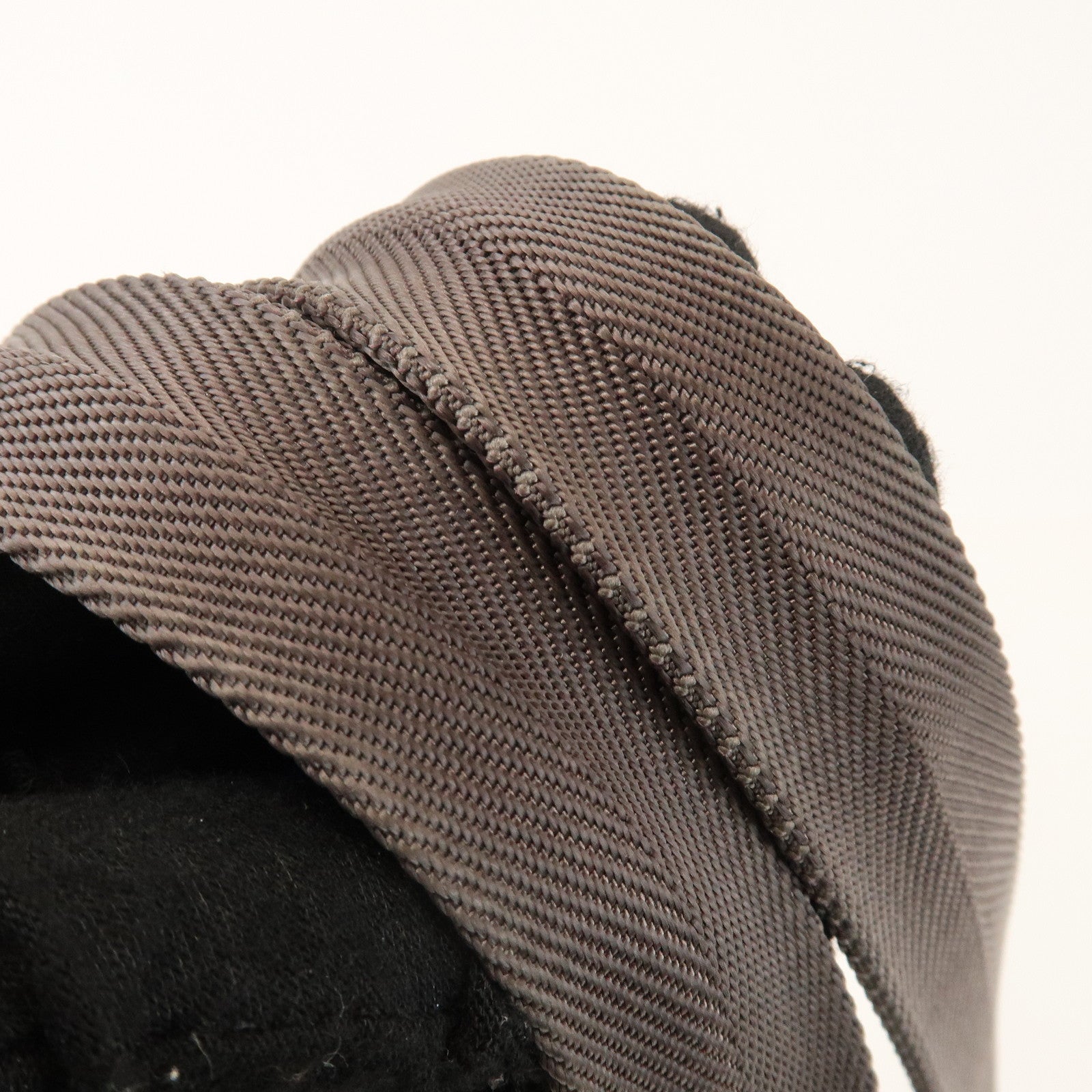 CELINE C Macadam PVC Nylon Leather Tote Bag Hand Bag Brown Beige