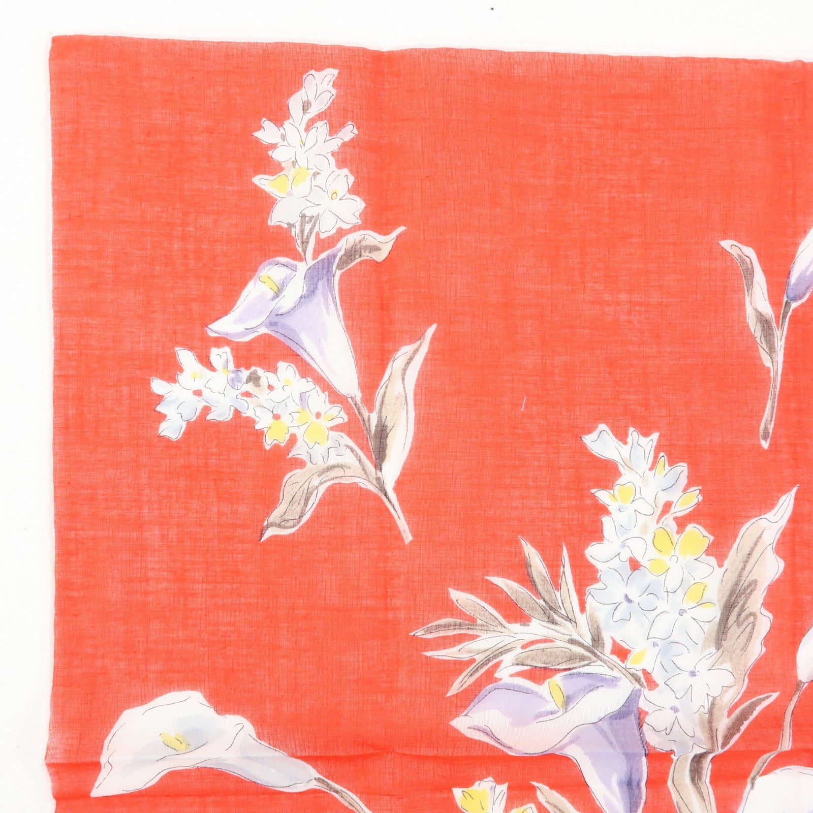 Christian Dior Set of 2 Cotton 100% Scarf Flower Print Red