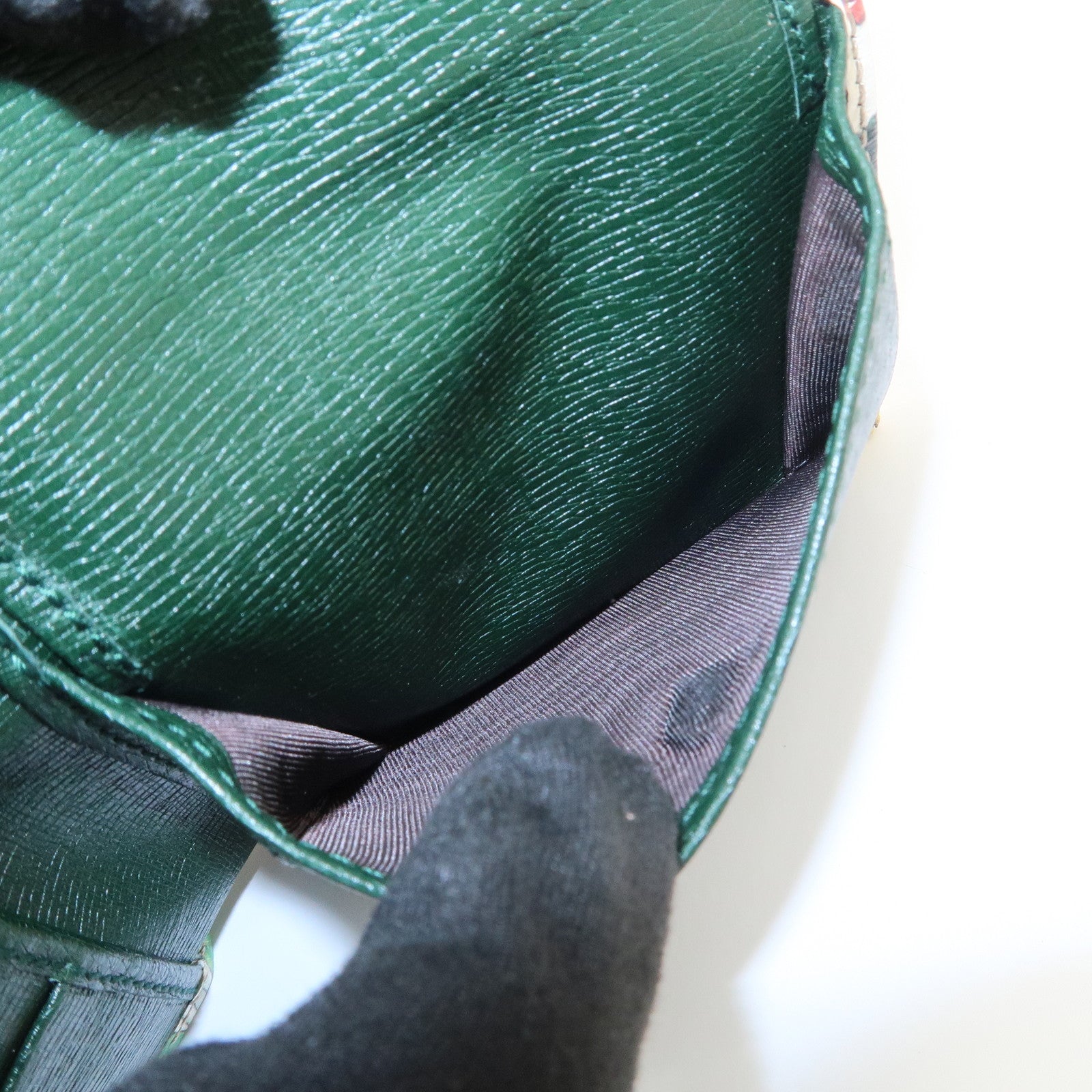 GUCCI GG Marmont Flora Canvas Leather Compact Wallet Ivory 04848