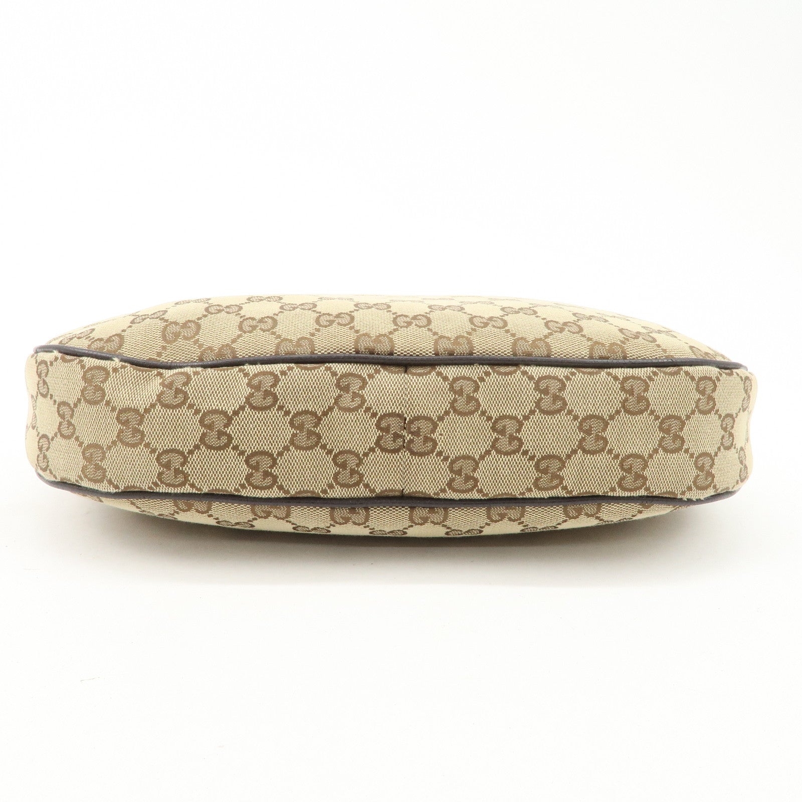 GUCCI GG Canvas Leather Shoulder Bag Beige Brown 122790