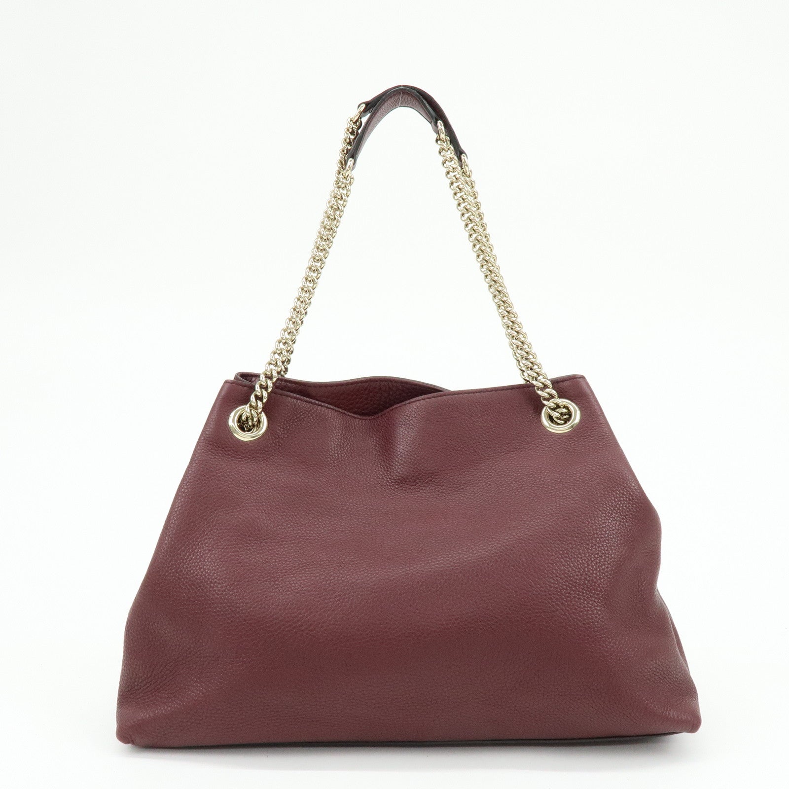 GUCCI SOHO Leather Chain Shoulder Bag Hand Bag Wine Red 308982