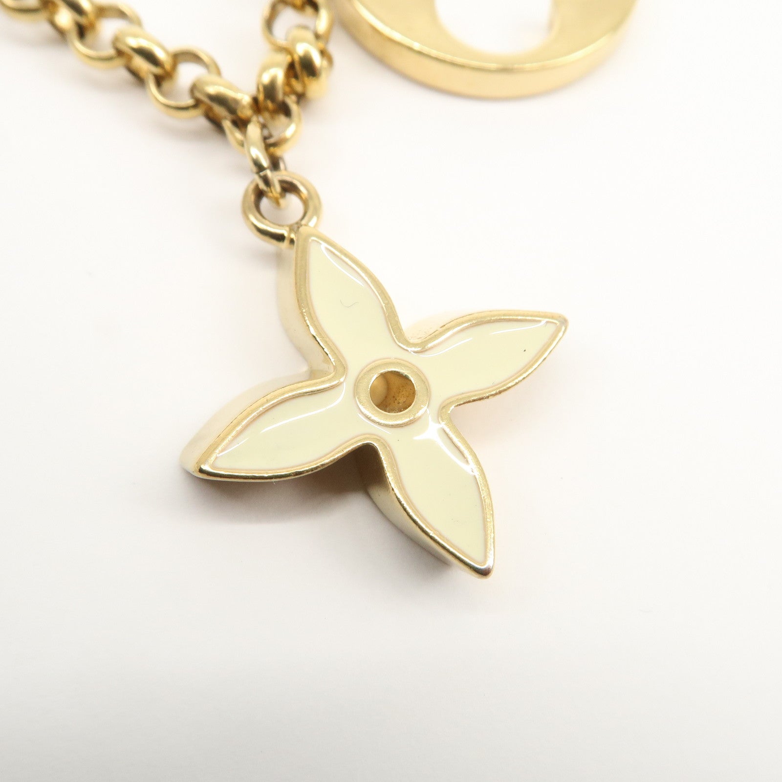 Louis Vuitton Fleur de Monogram Bag Charm Key Chain Gold M65111