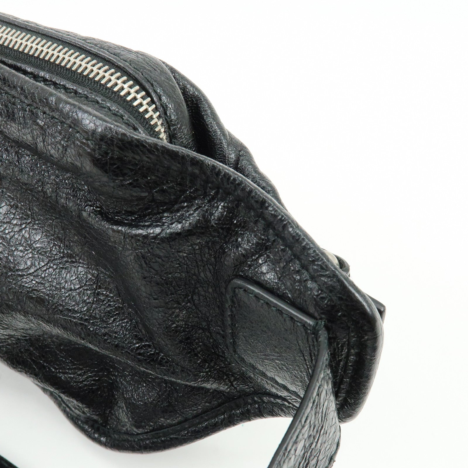 BALENCIAGA Neo Lift Leather Waist Bag Body Bag Black 542013