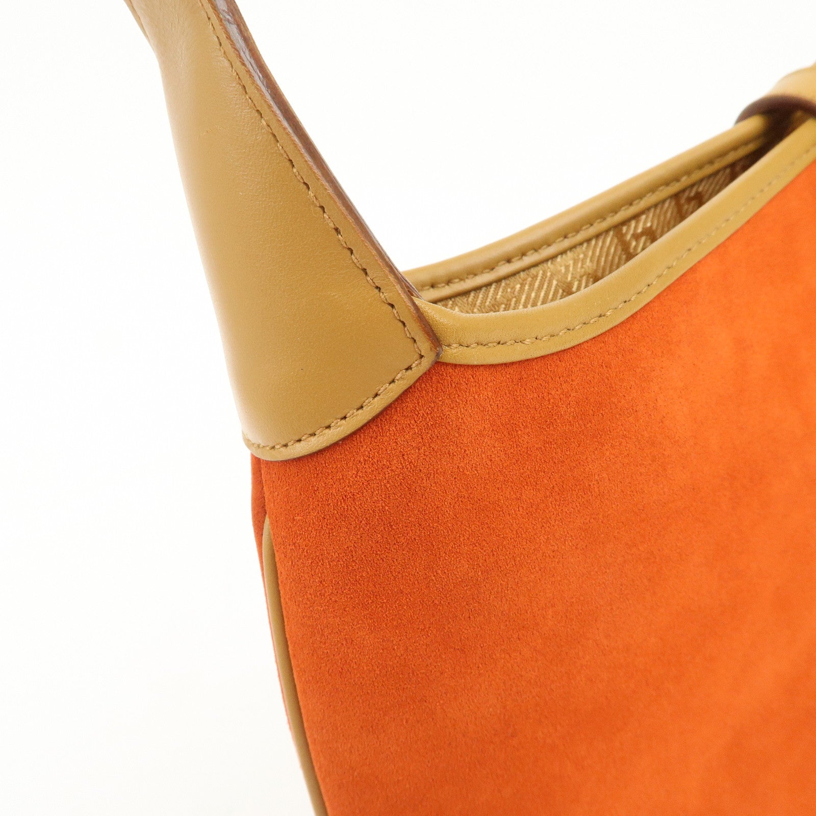 GUCCI Bamboo Suede Leather Shoulder Bag Orange 001・4060・002058