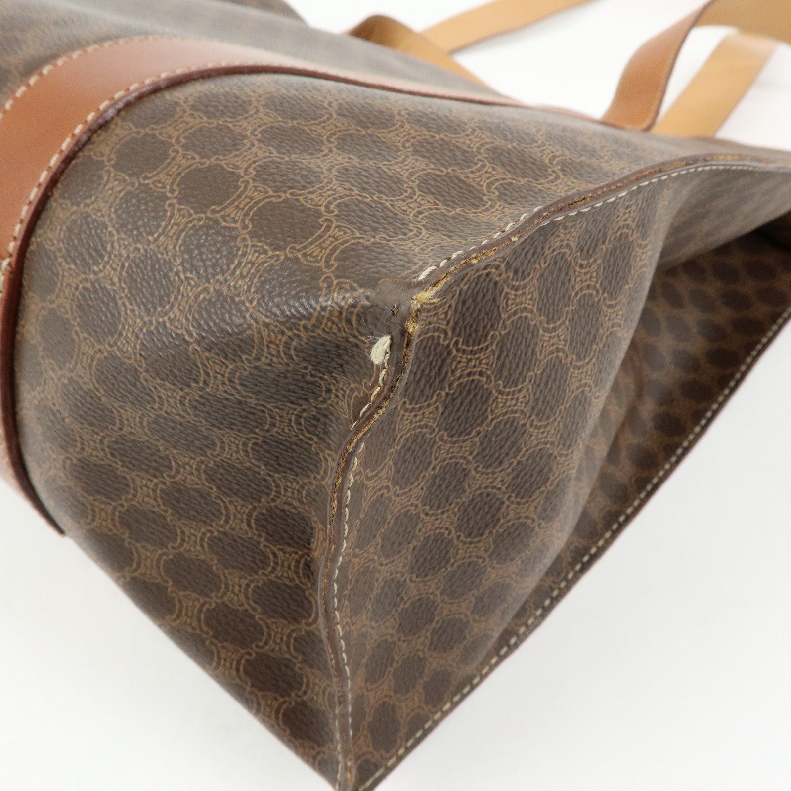 CELINE Macadam PVC Leather Tote Bag Shoulder Bag Brown
