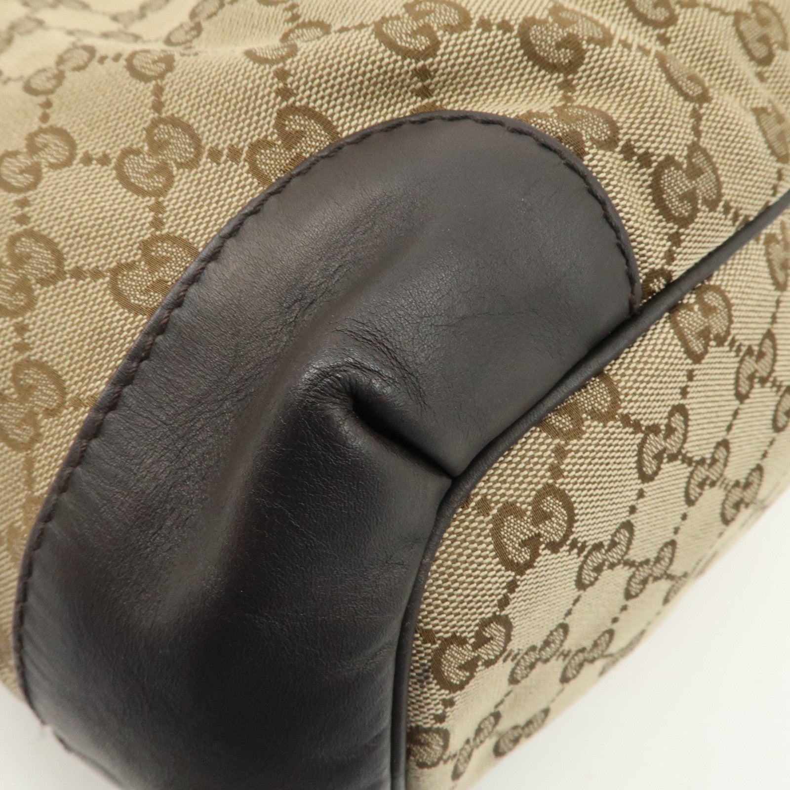 GUCCI Sukey GG Canvas Leather 2Way Tote Bag Beige Dark Brown 285730 Used