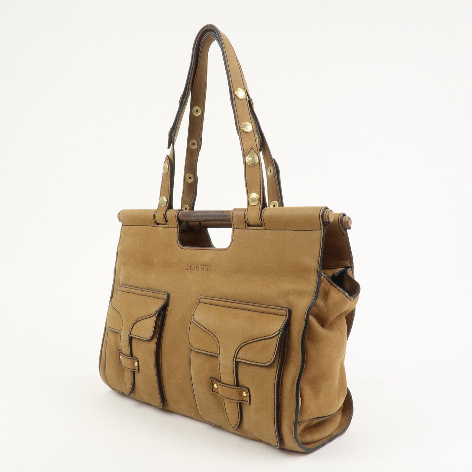 LOEWE Candy Leather Tote Bag Hand Bag Brown