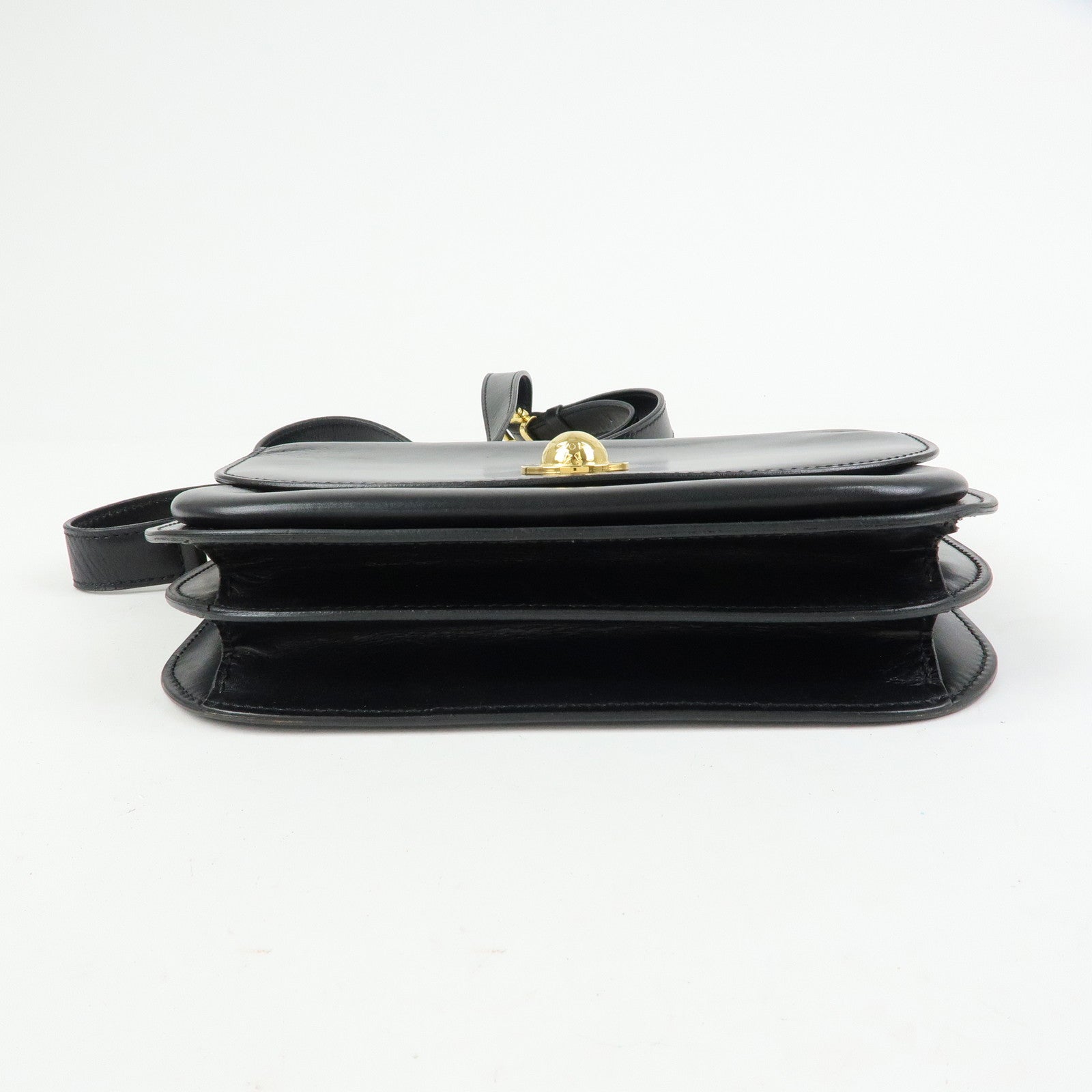 CELINE Leather Shoulder Bag Crossbody Bag Black