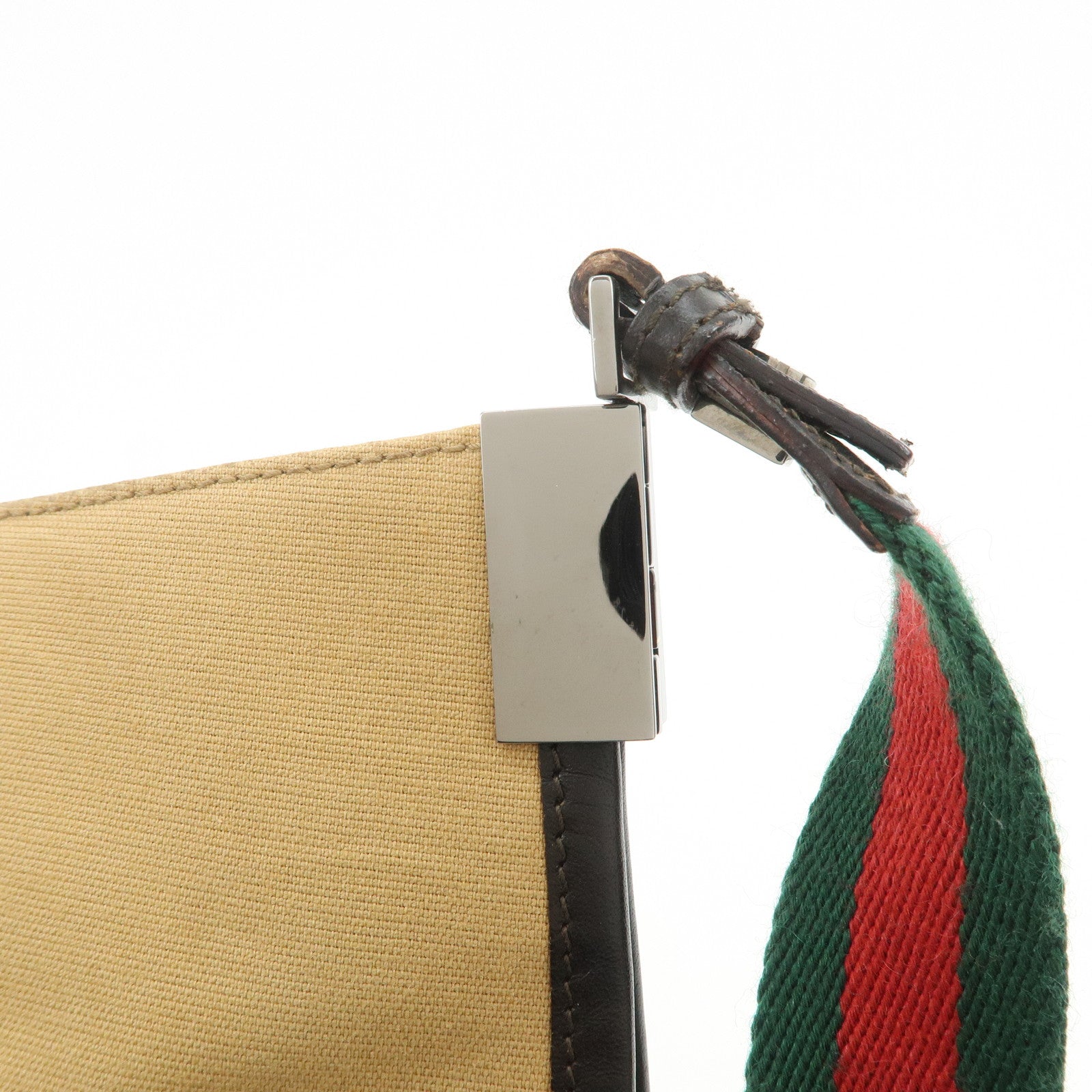 GUCCI Sherry Canvas Leather Shoulder Crossbody Bag Beige 001.4321