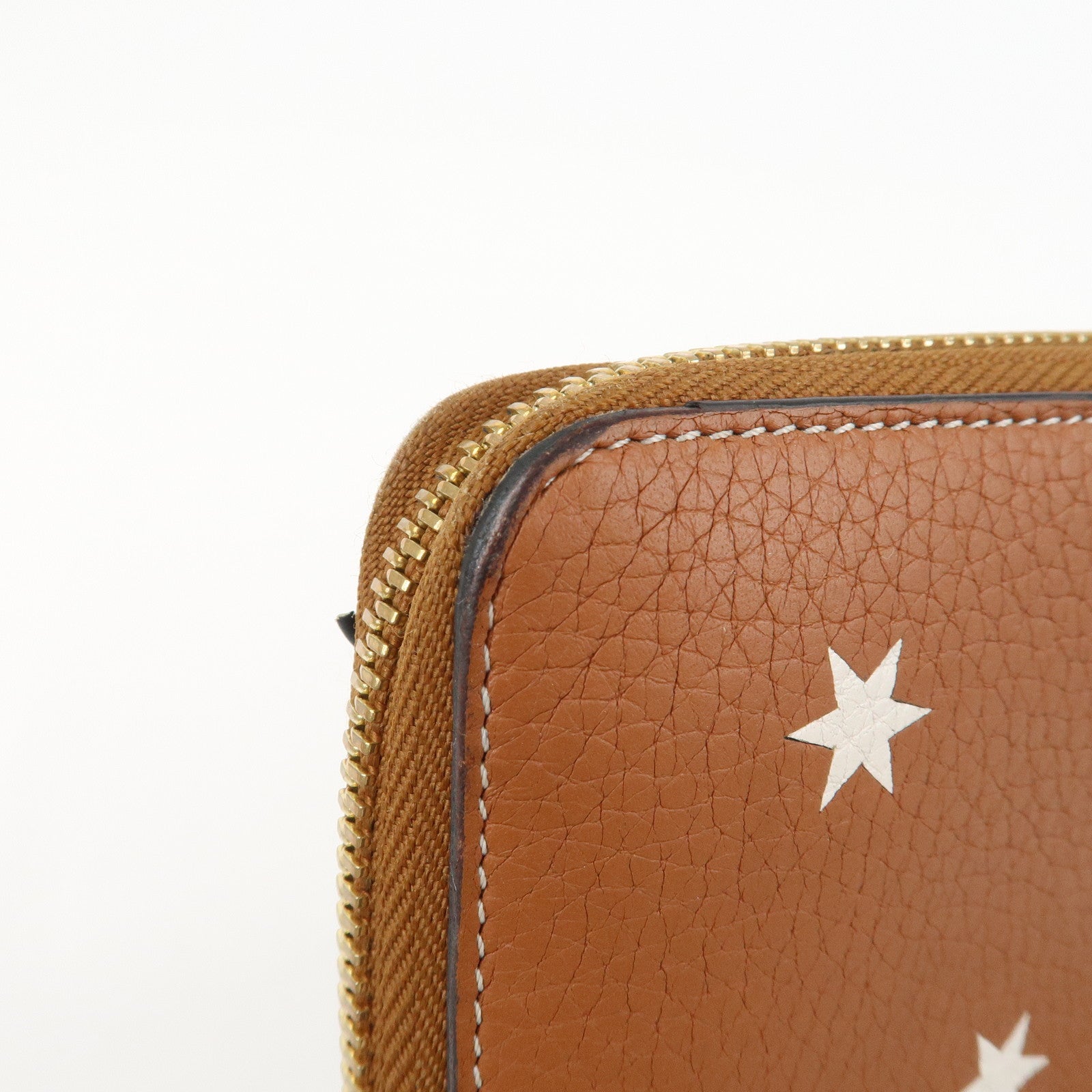 LOEWE Anagram Leather Round Zippy Wallet Long Wallet Camel