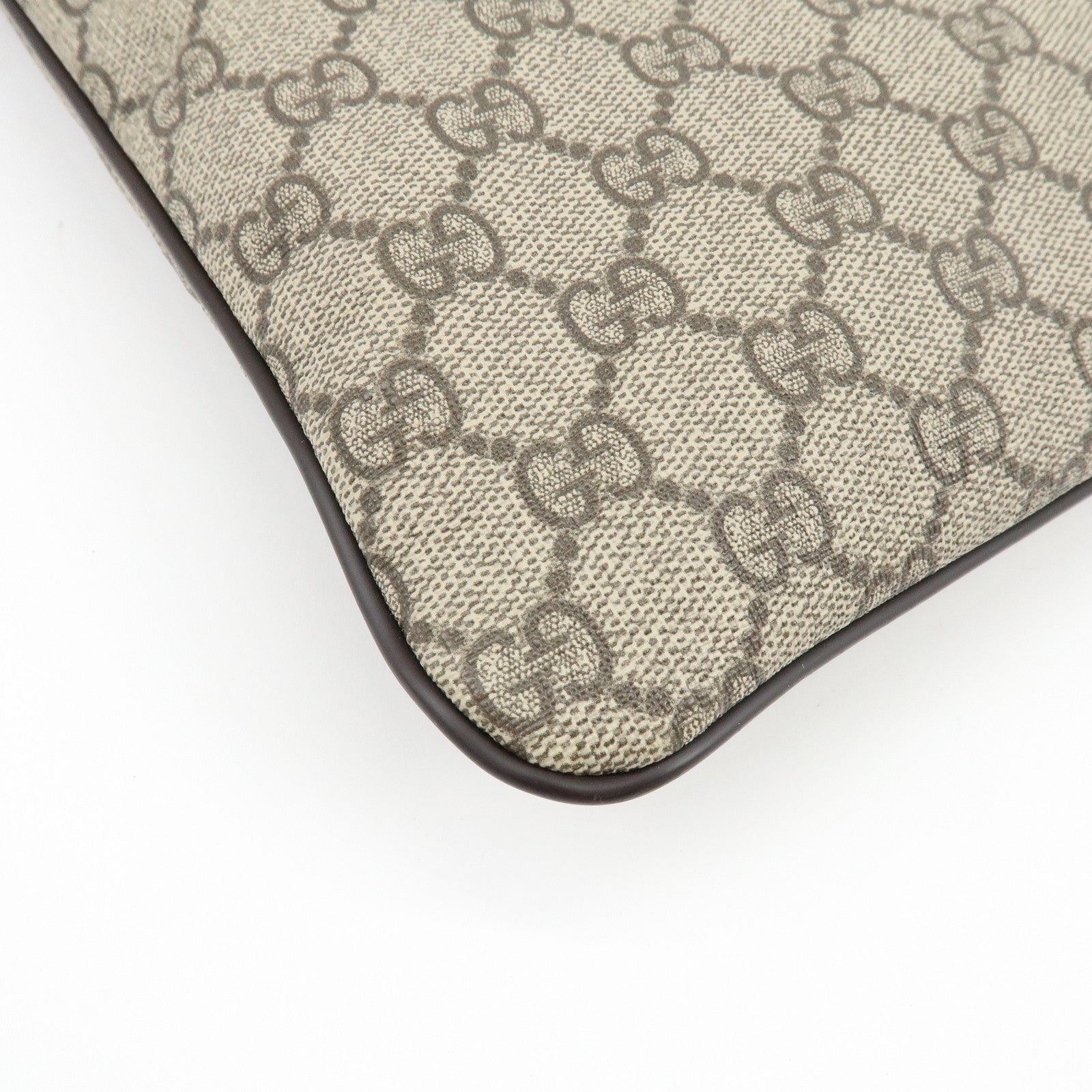 GUCCI GG Supreme Leather Shoulder Bag Crossbody Bag Beige 201446