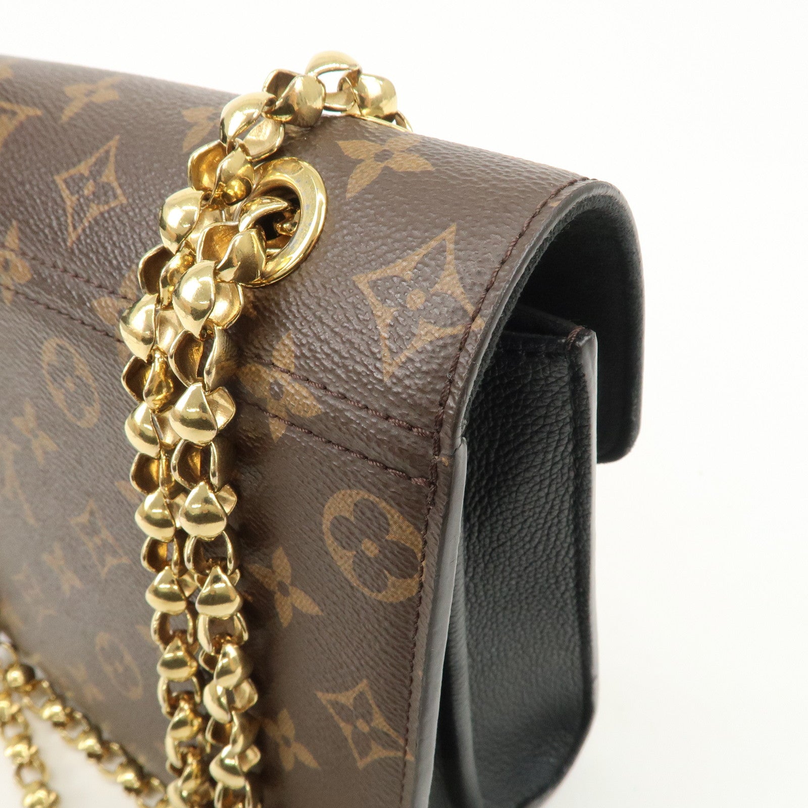 Louis Vuitton Monogram Victoire Chain Shoulder Bag Brown M41730 Used